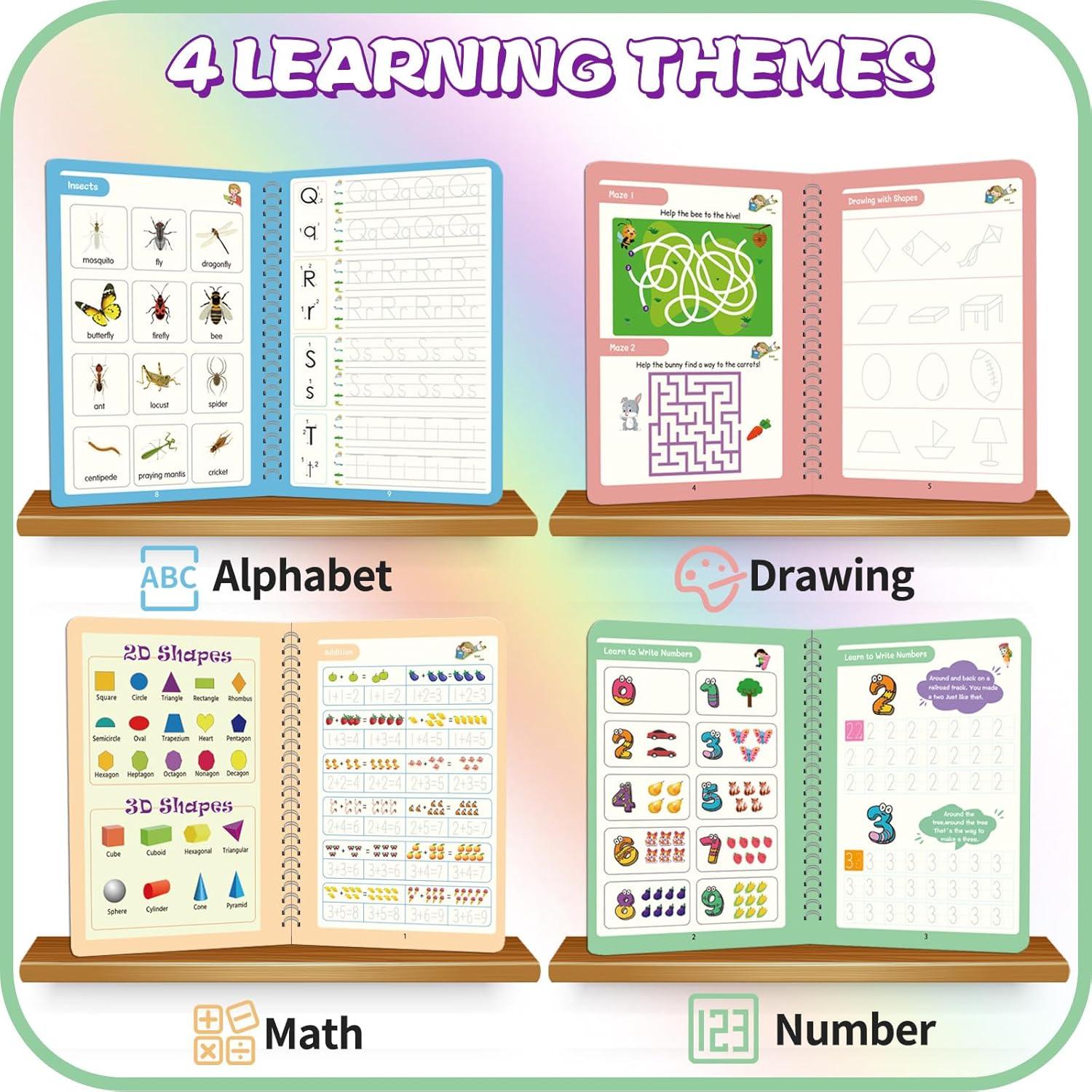 Cuaderno Reutilizable Caligrafía ESAUYB 4 Libros Azul 26x18.5cm