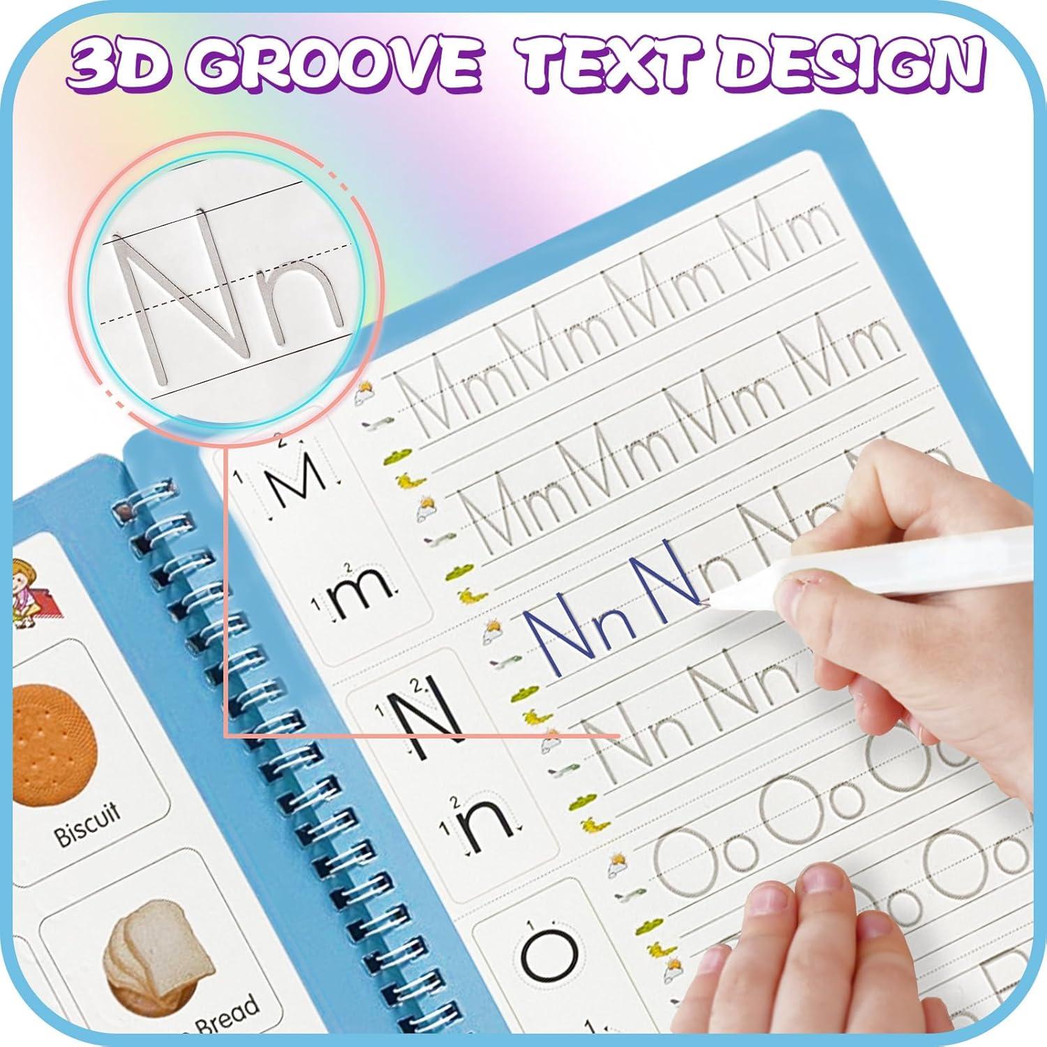 Cuaderno Reutilizable Caligrafía ESAUYB 4 Libros Azul 26x18.5cm