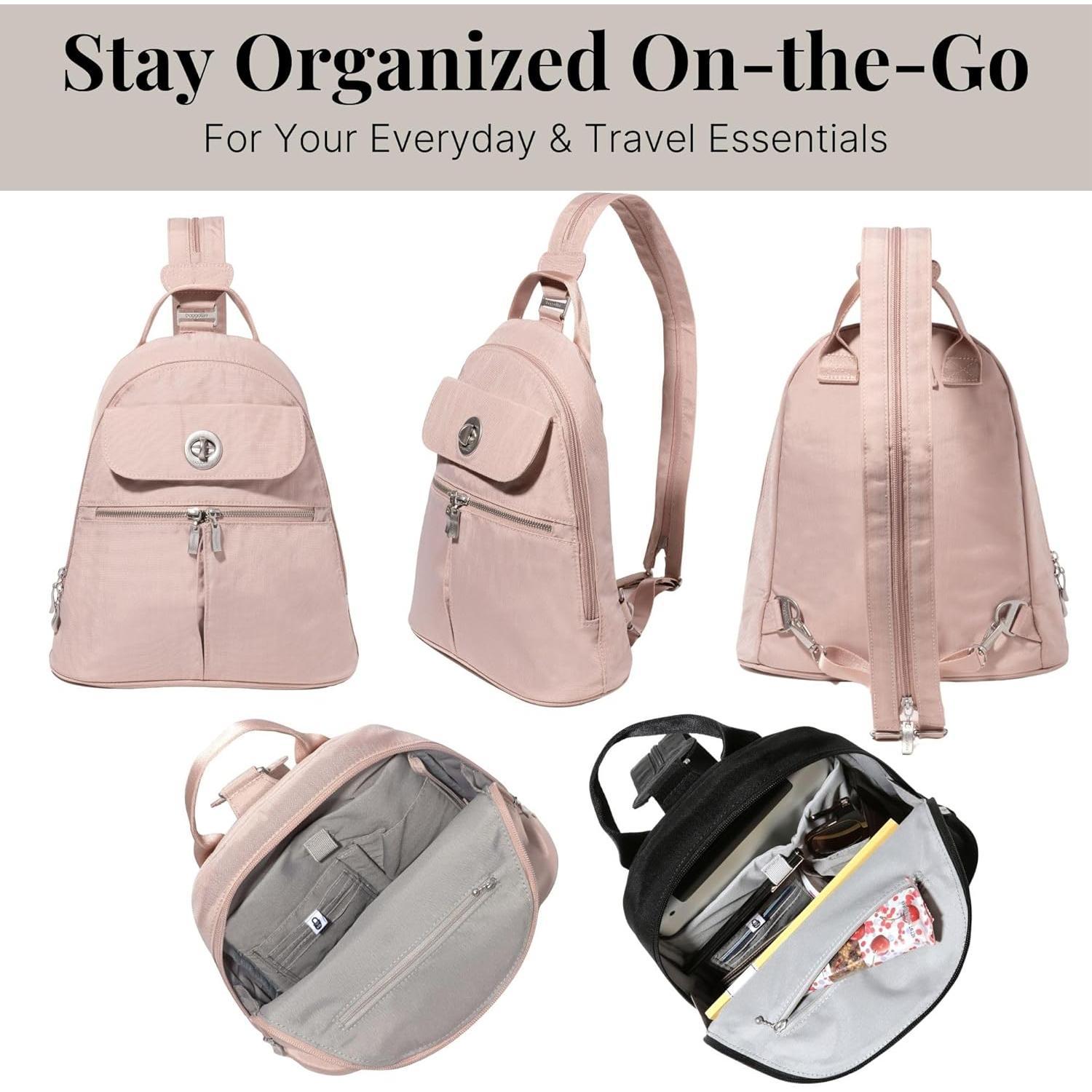 Mochila Convertible Baggallini Nápoles Rosa - 28x30.48 cm