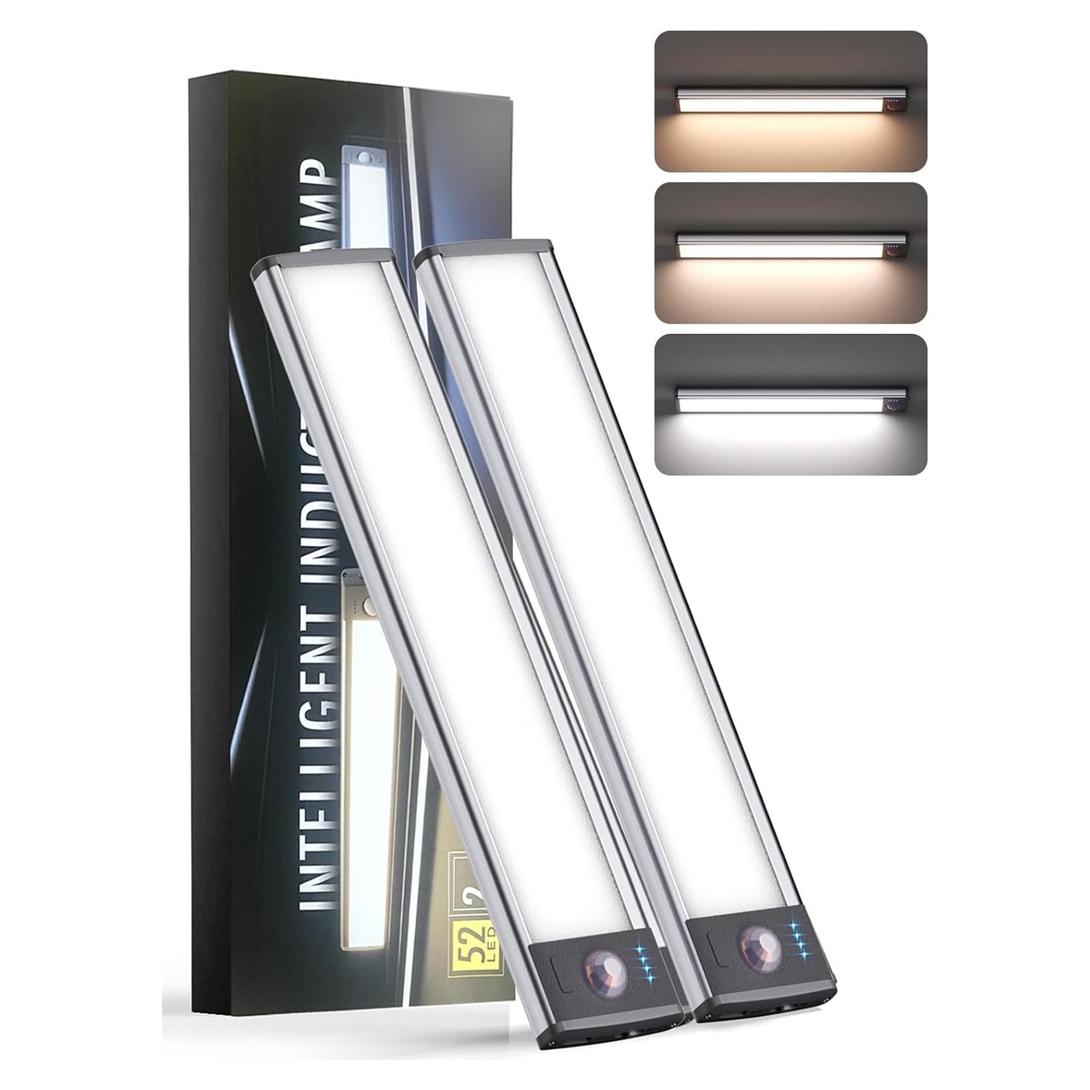 Luces Bajo Gabinete YIGER 52 LED Recargables con Sensor Movimiento