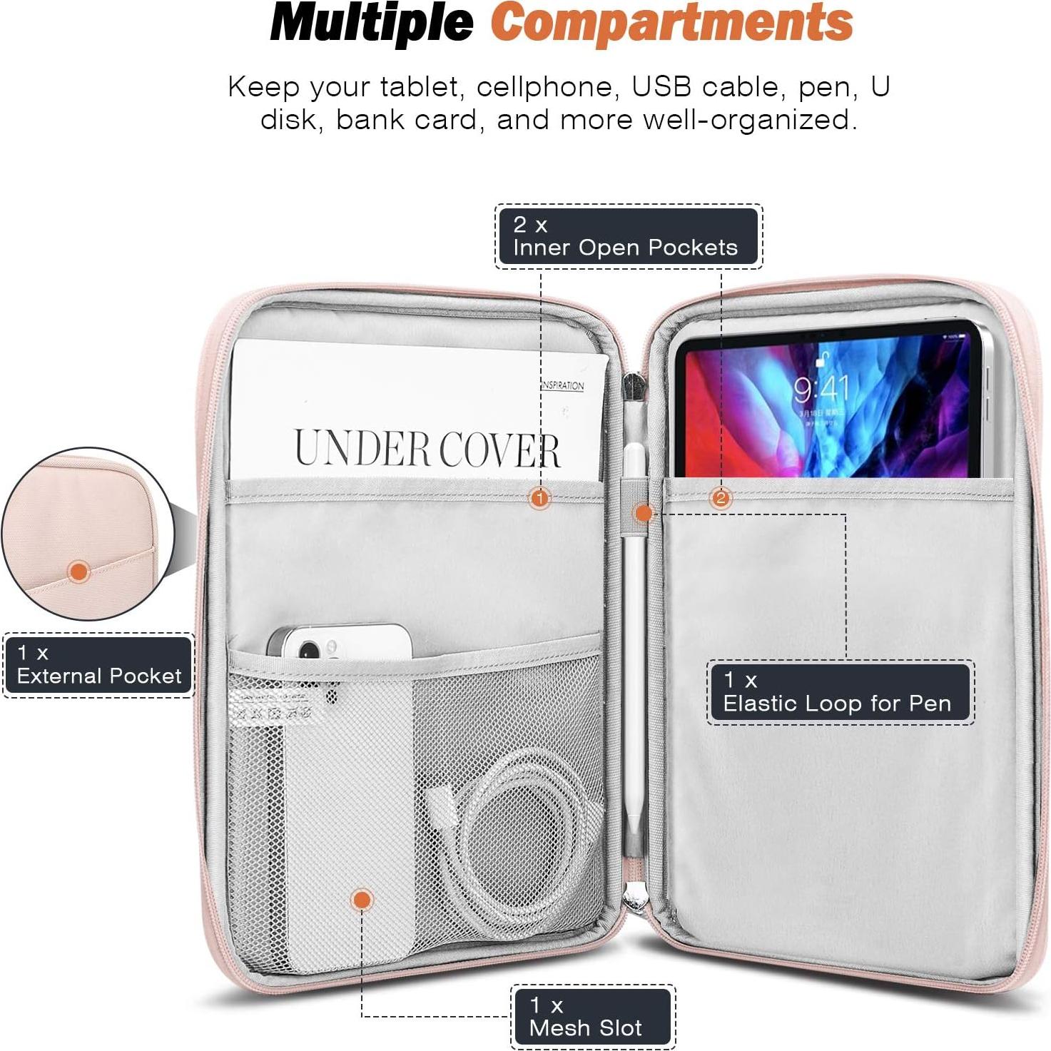 Funda MoKo para Tabletas 9-11" Rosa con Bolsillo