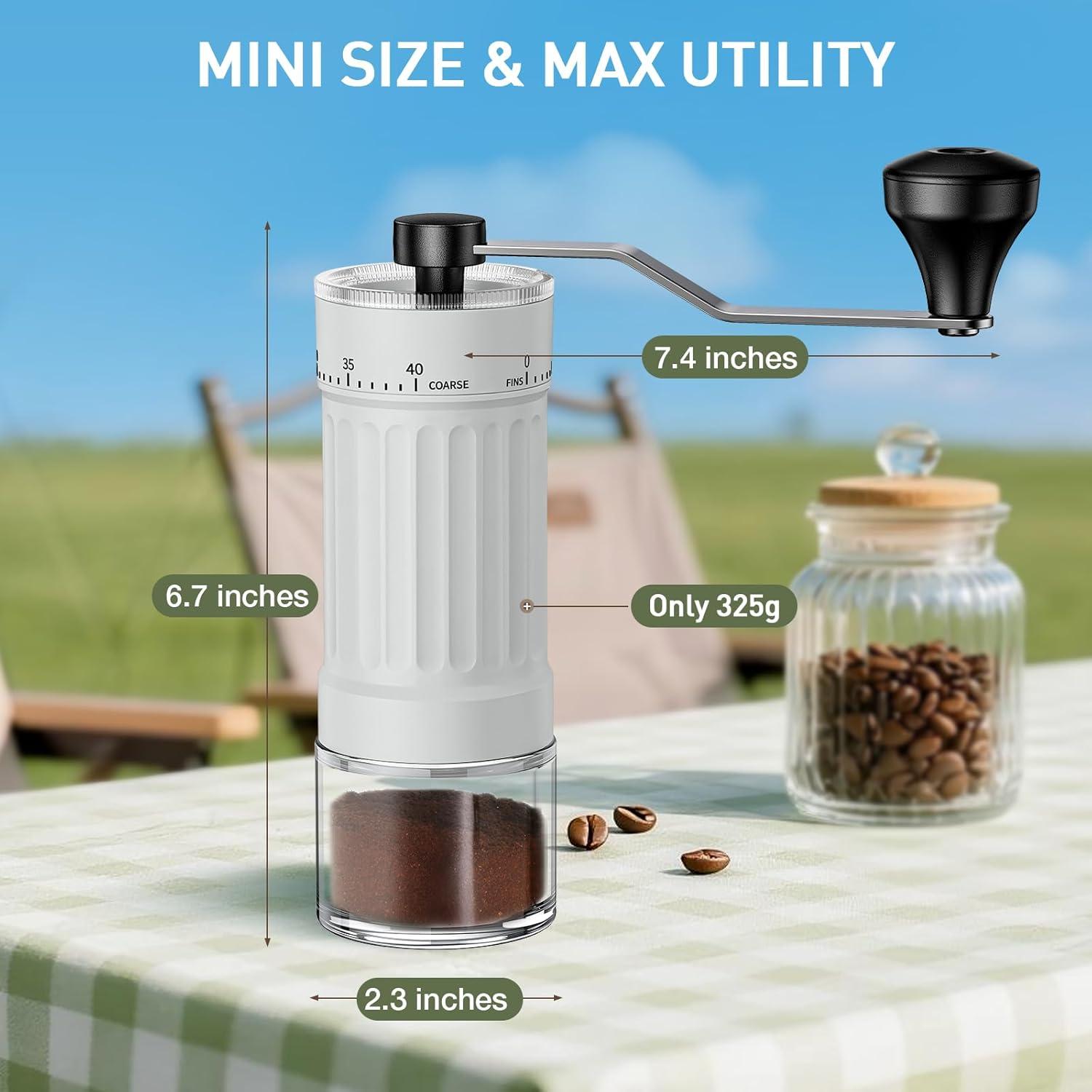 Molinillo de Café Manual CEVING MCG-01 Blanco 30g 40 Ajustes