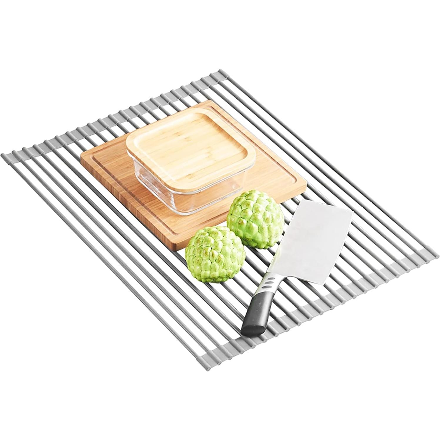 Estante de Secado de Platos Plegable Ahyuan 44.5x40 cm Gris