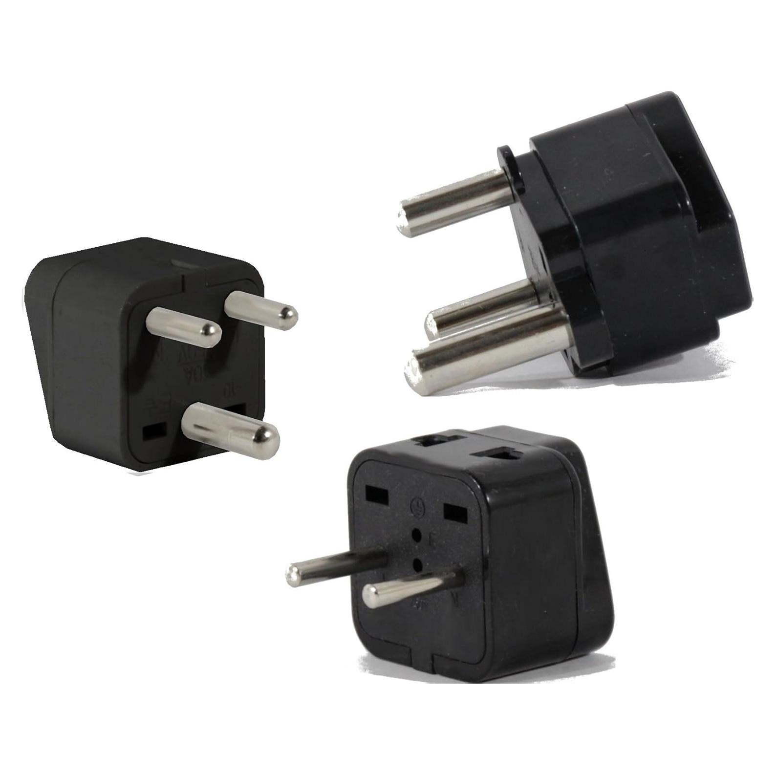Adaptador de viaje universal Plug In Solutions Tipo E y D - Paquete de 3