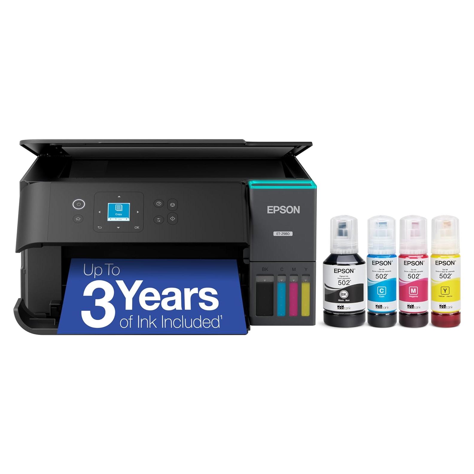 Impresora Epson EcoTank ET-2980 Todo-en-Uno Inalámbrica