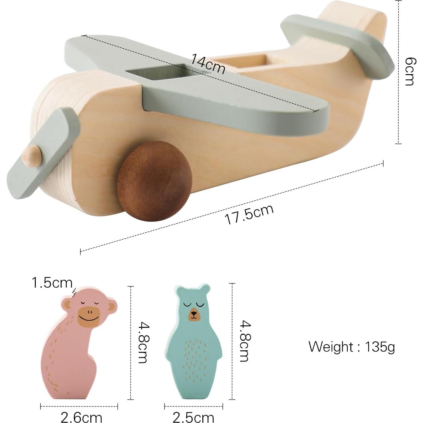Juguete de Madera Avión ibwaae para Bebés y Niños