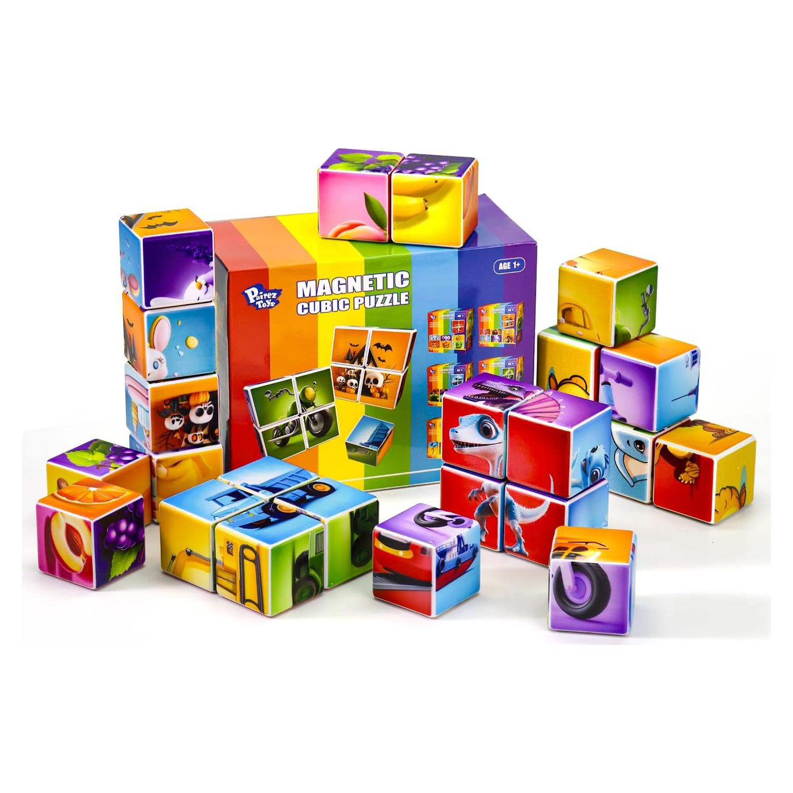 Bloques Magnéticos Montessori Pairez Toys 24 PCS 36 Patrones