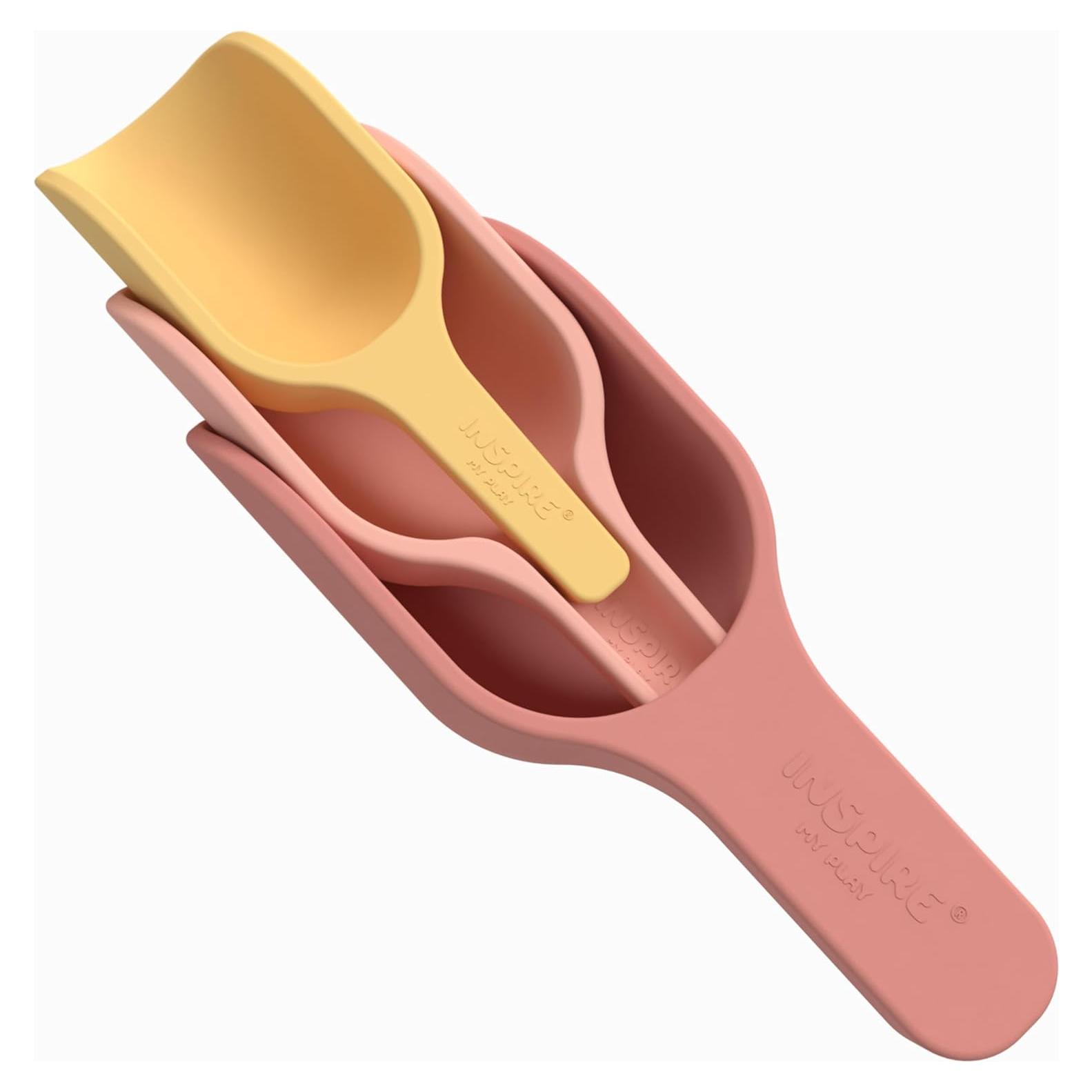 Cucharas de Silicona Anidadas Inspira Mi Juego - Coral - 3 Unidades