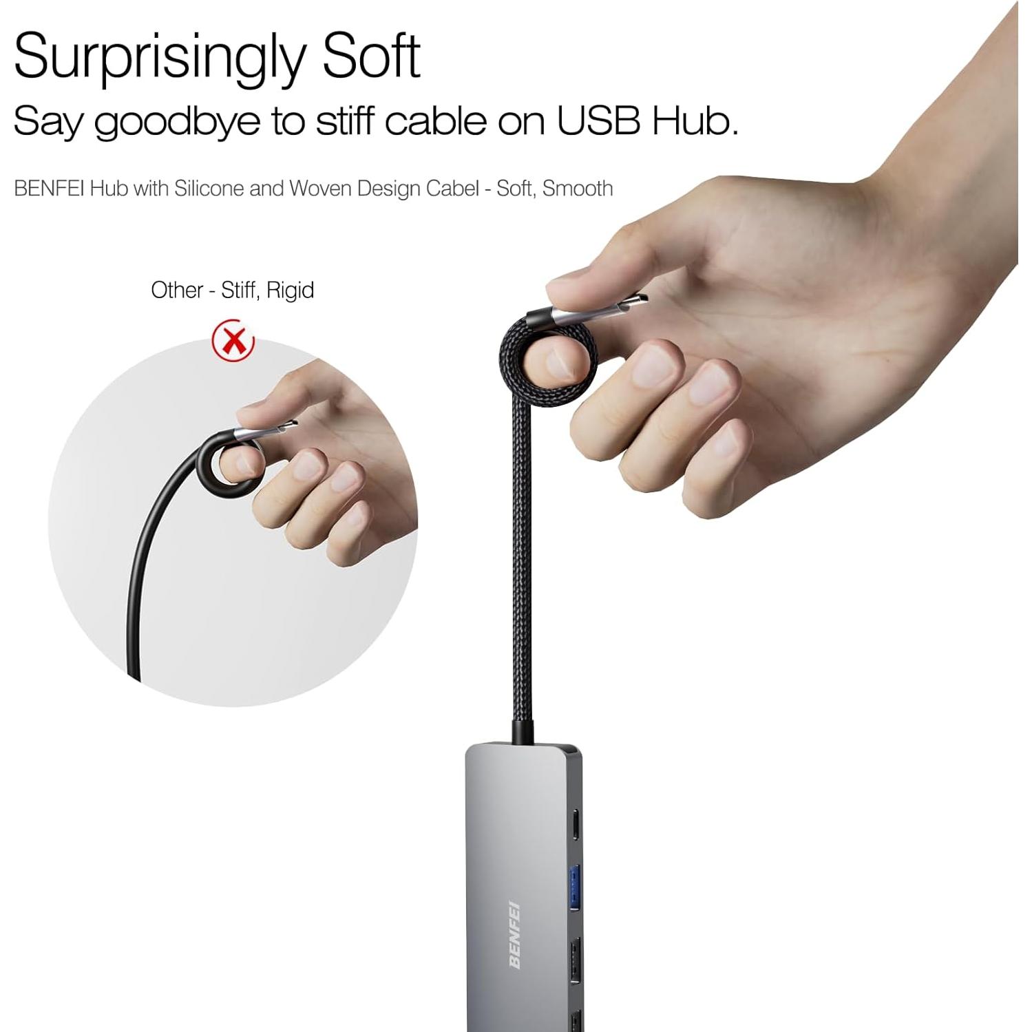 Hub USB-C 5-en-1 BENFEI con HDMI 4K y 100W de Carga