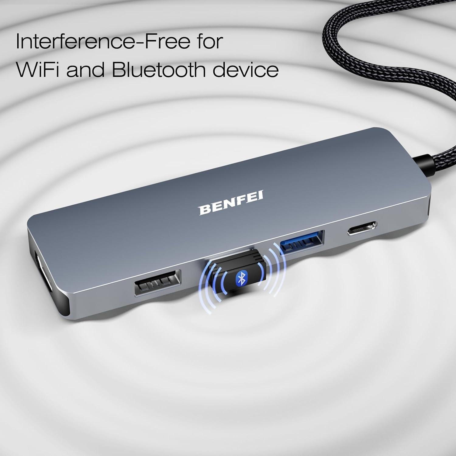 Hub USB-C 5-en-1 BENFEI con HDMI 4K y 100W de Carga