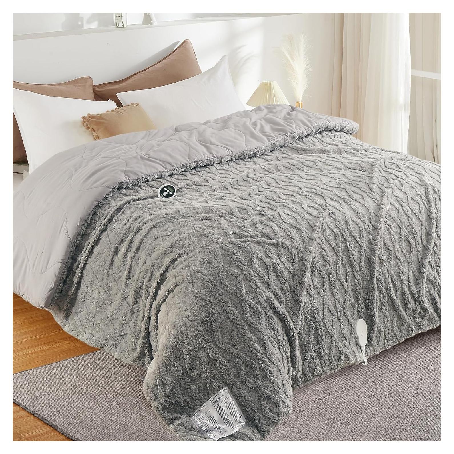 Manta Térmica Eléctrica STARBEDIA Queen Gris 90x90cm 6 Niveles