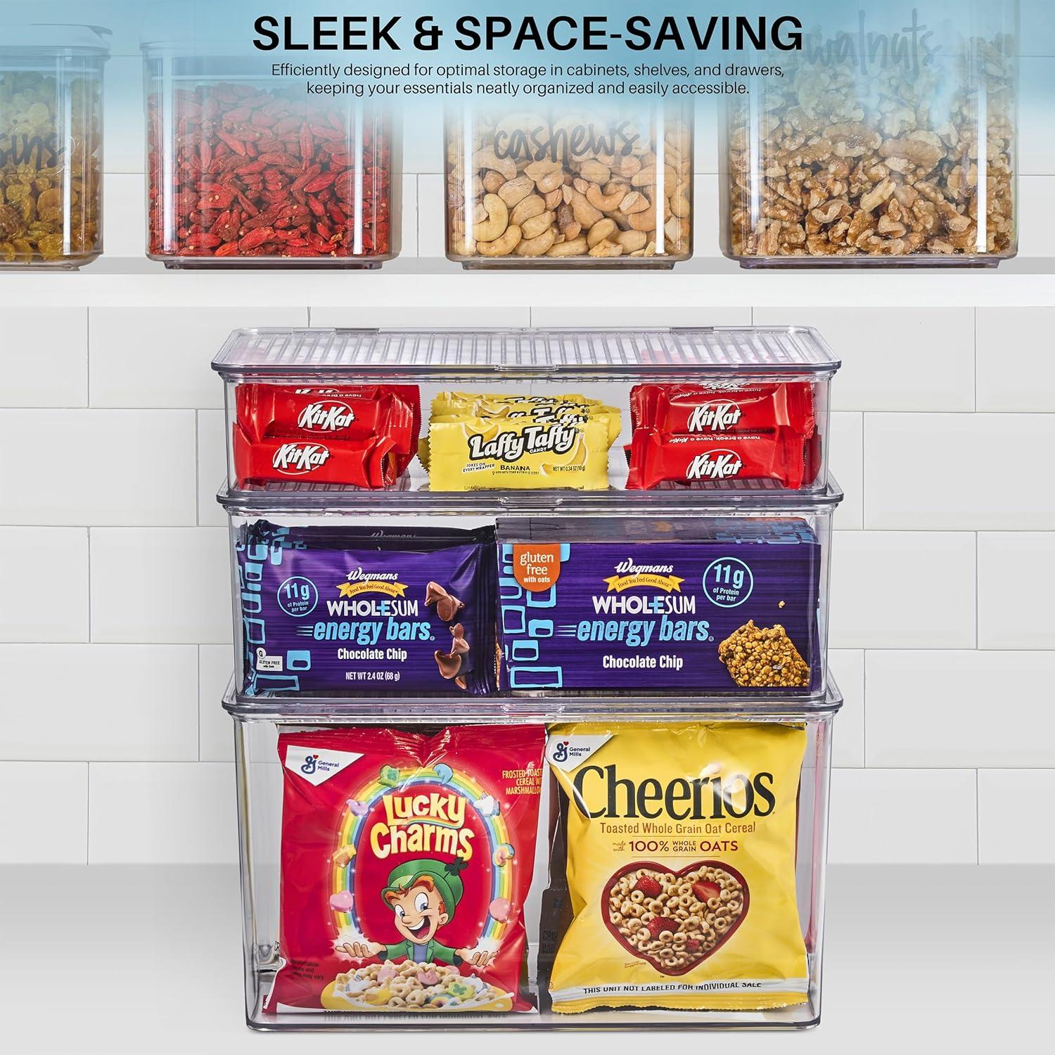 Contenedores de Almacenamiento Sorbus 3 Piezas Transparentes