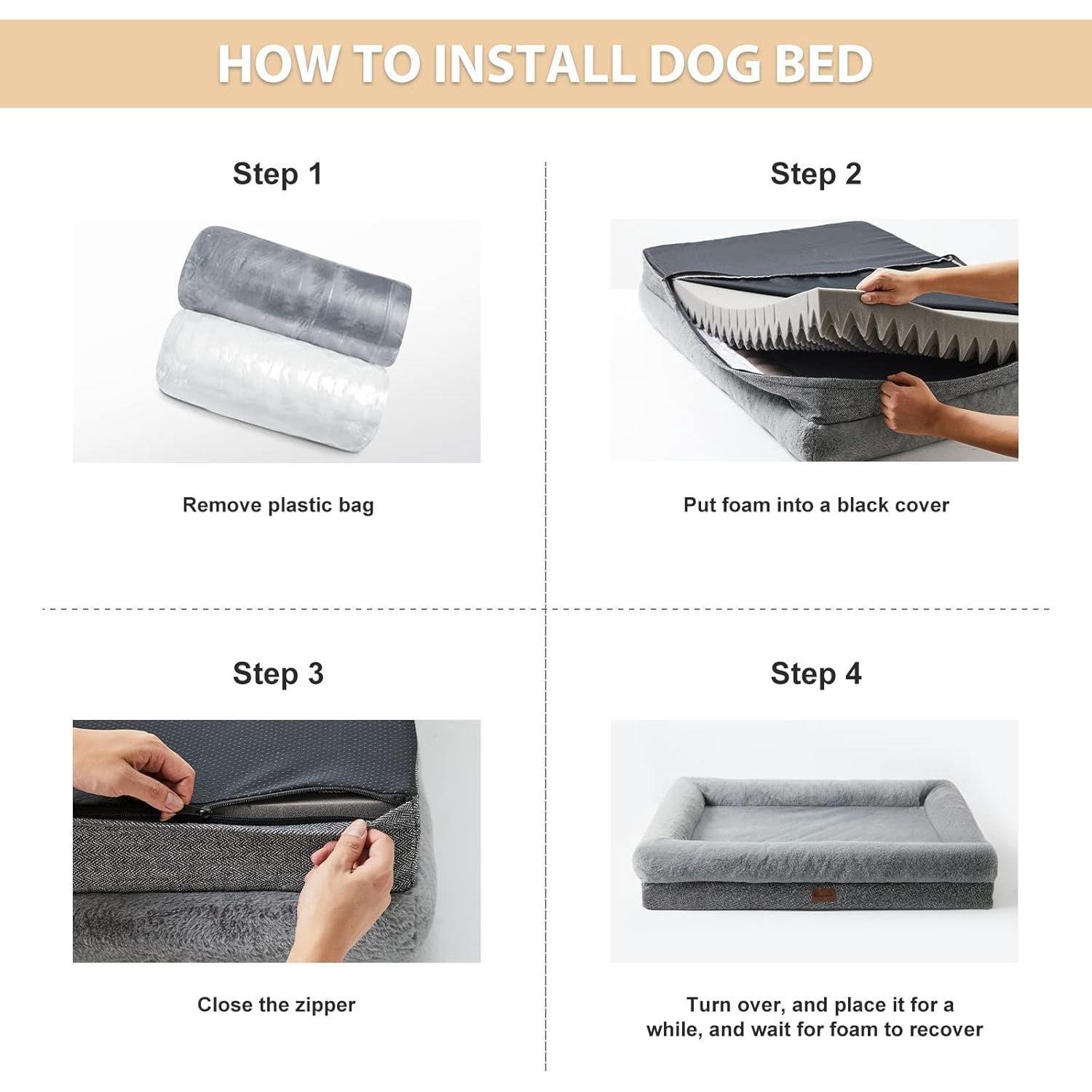 Cama para Perros BFPETHOME Mediana Lavable Impermeable 74x48 cm