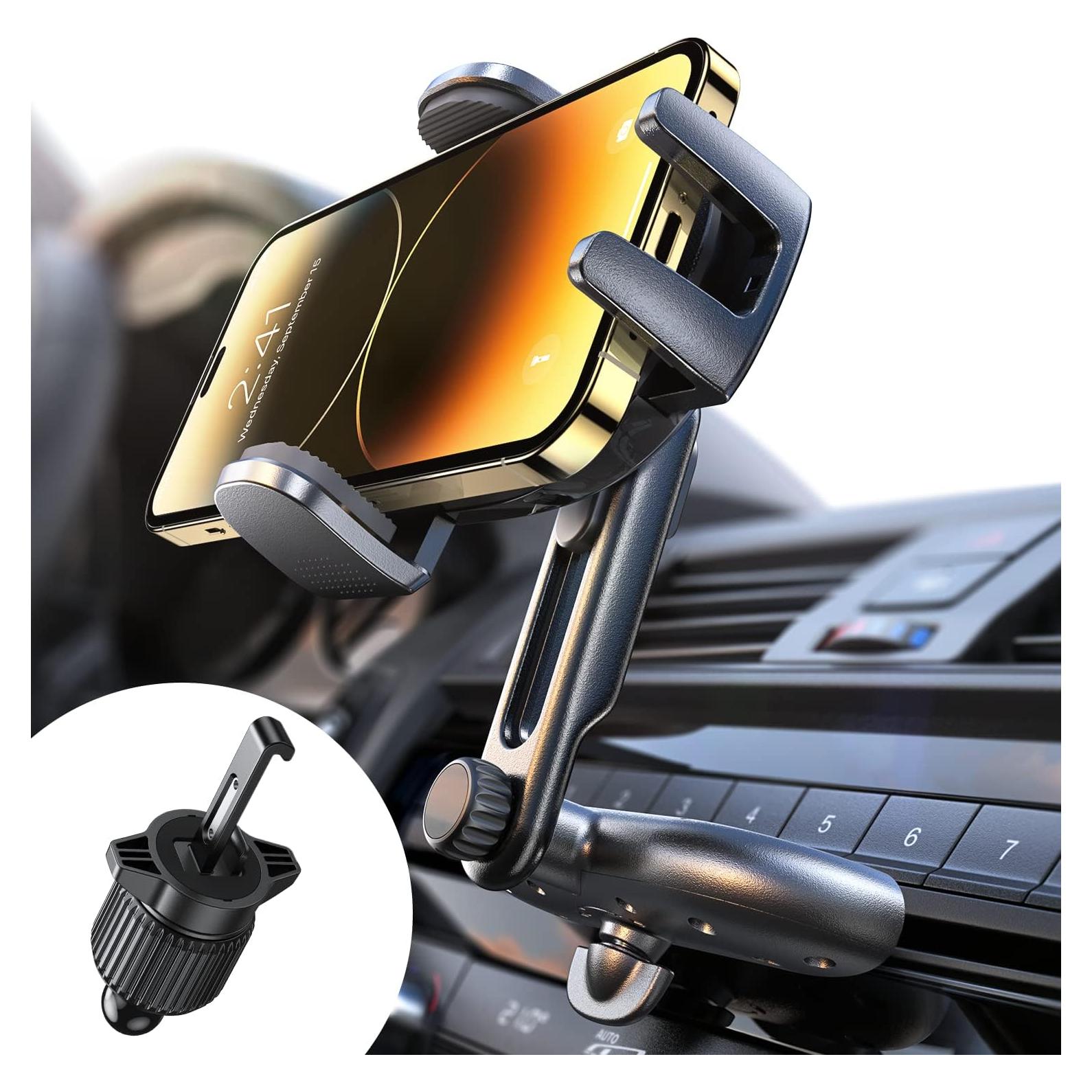 Soporte para Teléfono CD LISEN Ajustable para Coche Negro