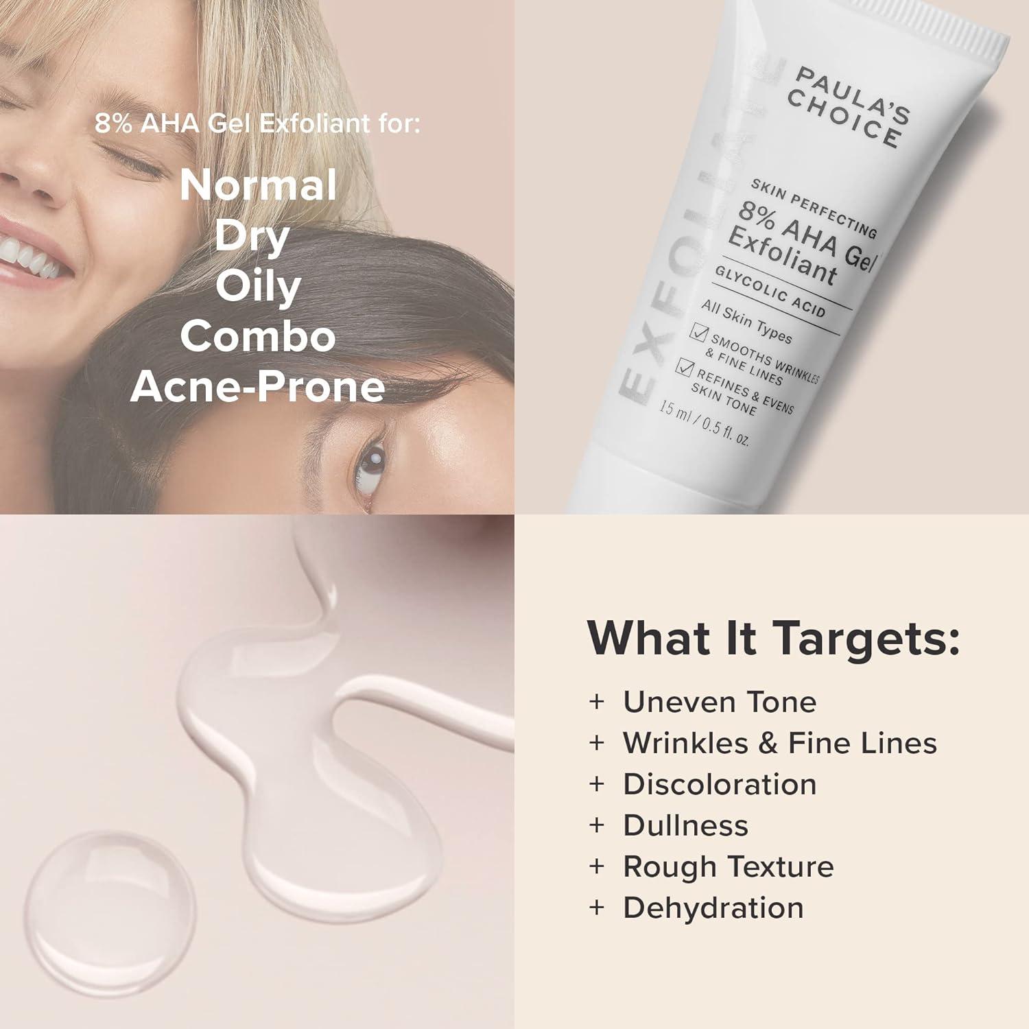 Exfoliante Facial Paula's Choice 8% AHA 14.79 ml Gel Suave