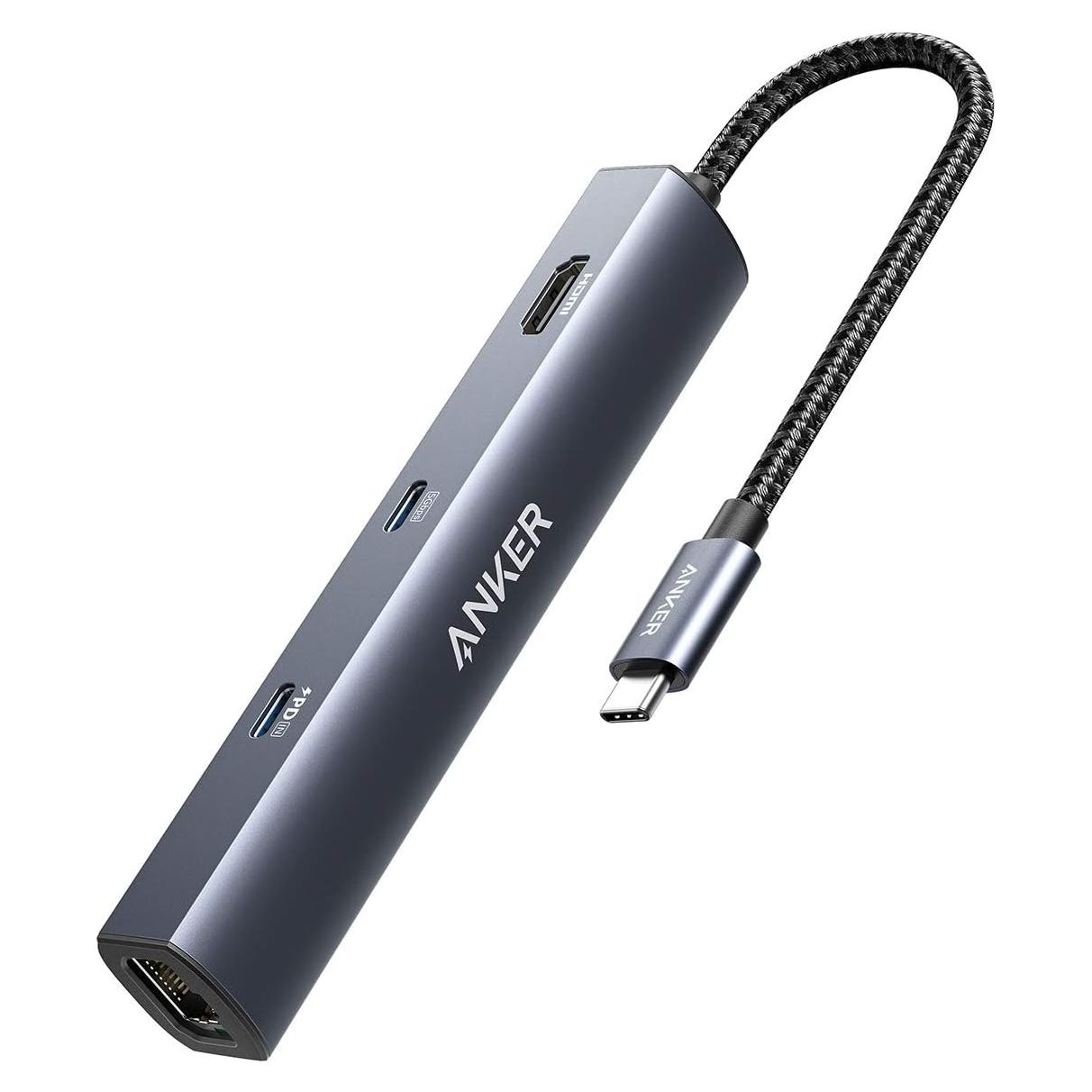 Hub USB-C 6-en-1 Anker A83650A1 65W HDMI 4K Ethernet