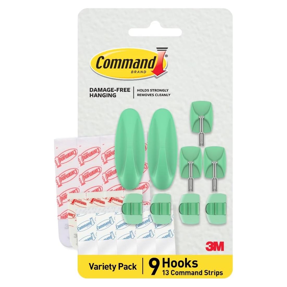 Ganchos Mixtos Command Aloe - 9 Ganchos Adhesivos Sin Daños