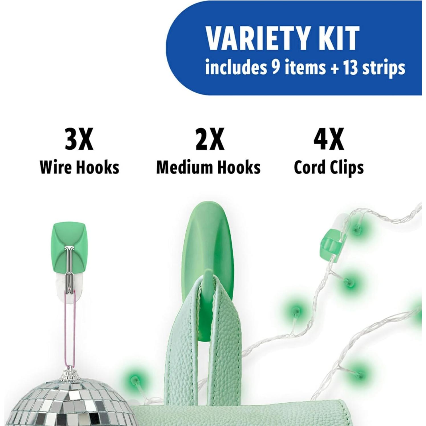 Ganchos Mixtos Command Aloe - 9 Ganchos Adhesivos Sin Daños