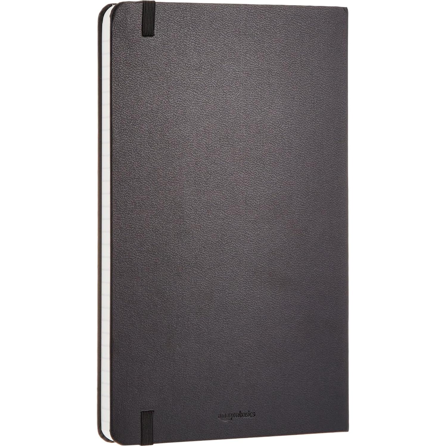 Cuaderno Clásico de Cuadrícula Amazon Basics, 240 Páginas, Tapa Dura, Negro, 12.7 x 21 cm