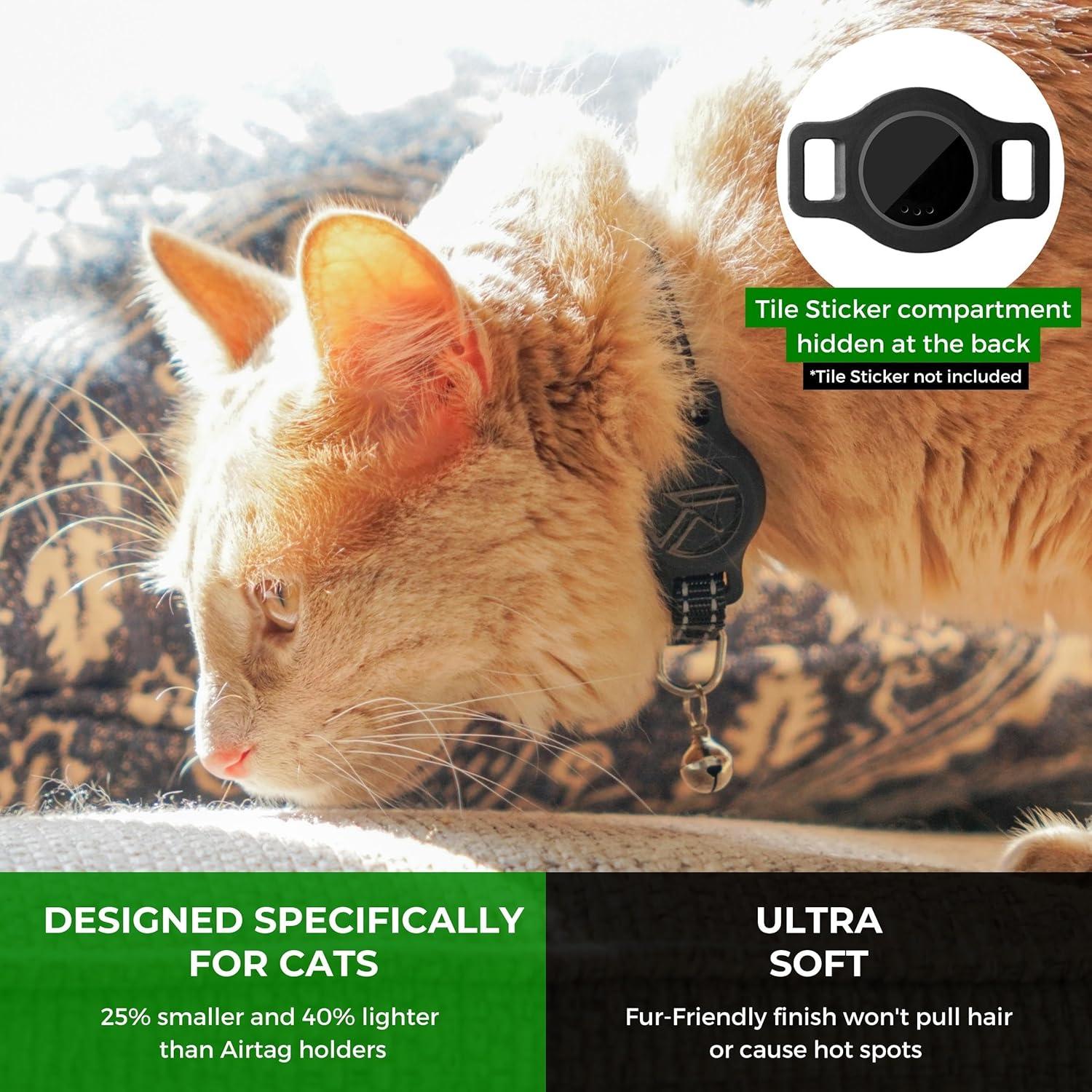 Collar para Gato Kitty Kompass Negro - Soporte Etiqueta Azulejo 2024