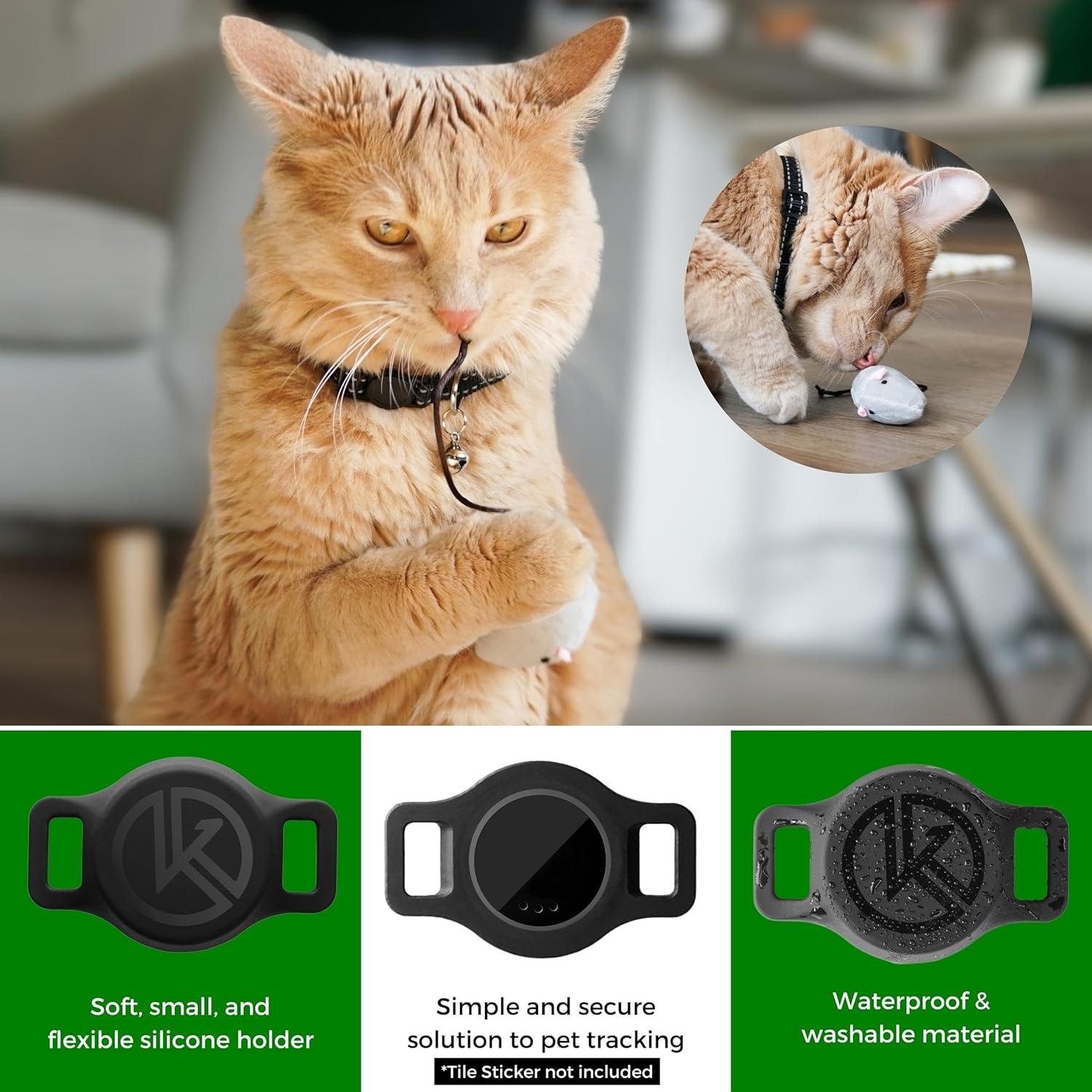 Collar para Gato Kitty Kompass Negro - Soporte Etiqueta Azulejo 2024