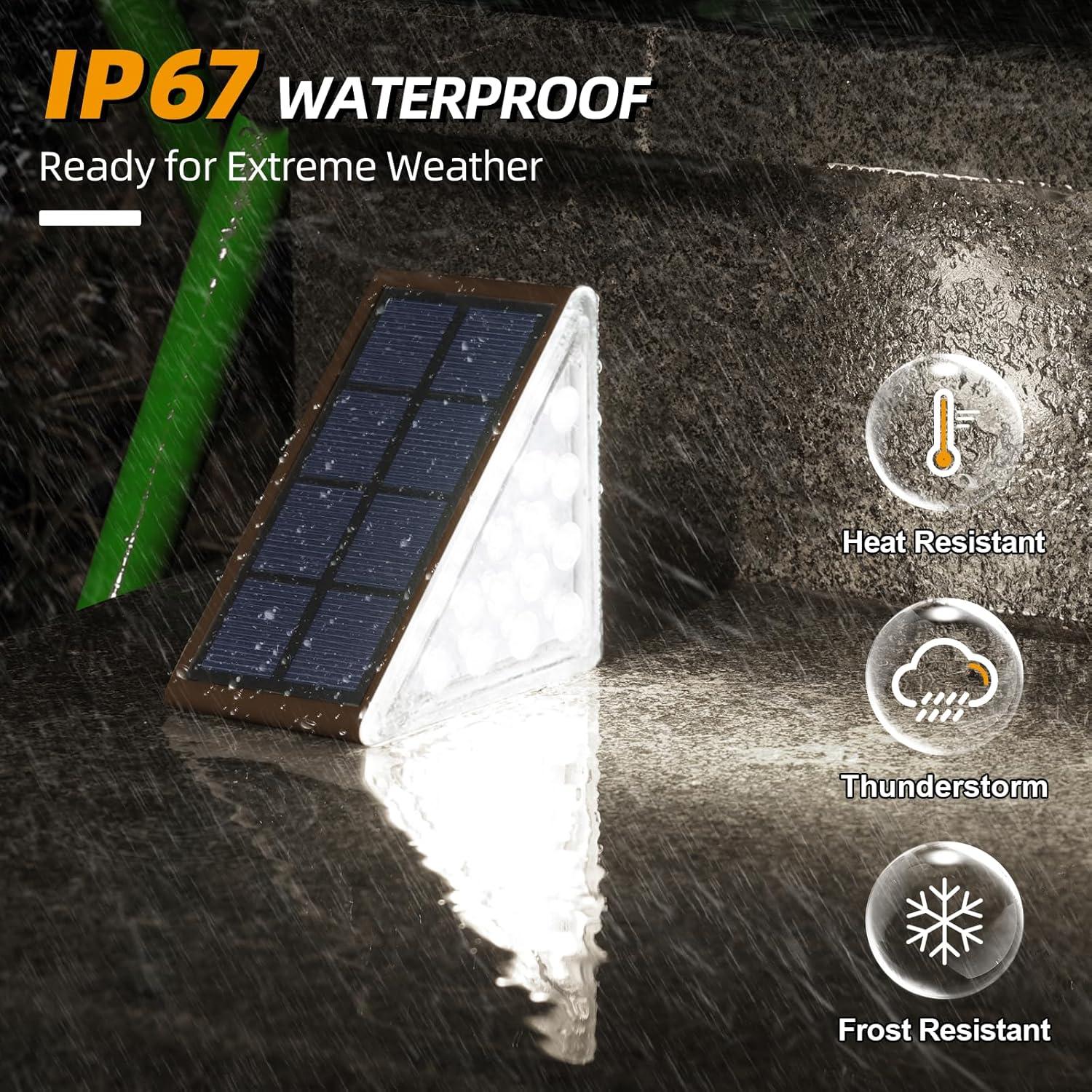 Luces de Escalera Solares NIORSUN 13 LEDs IP67 6 Paquete