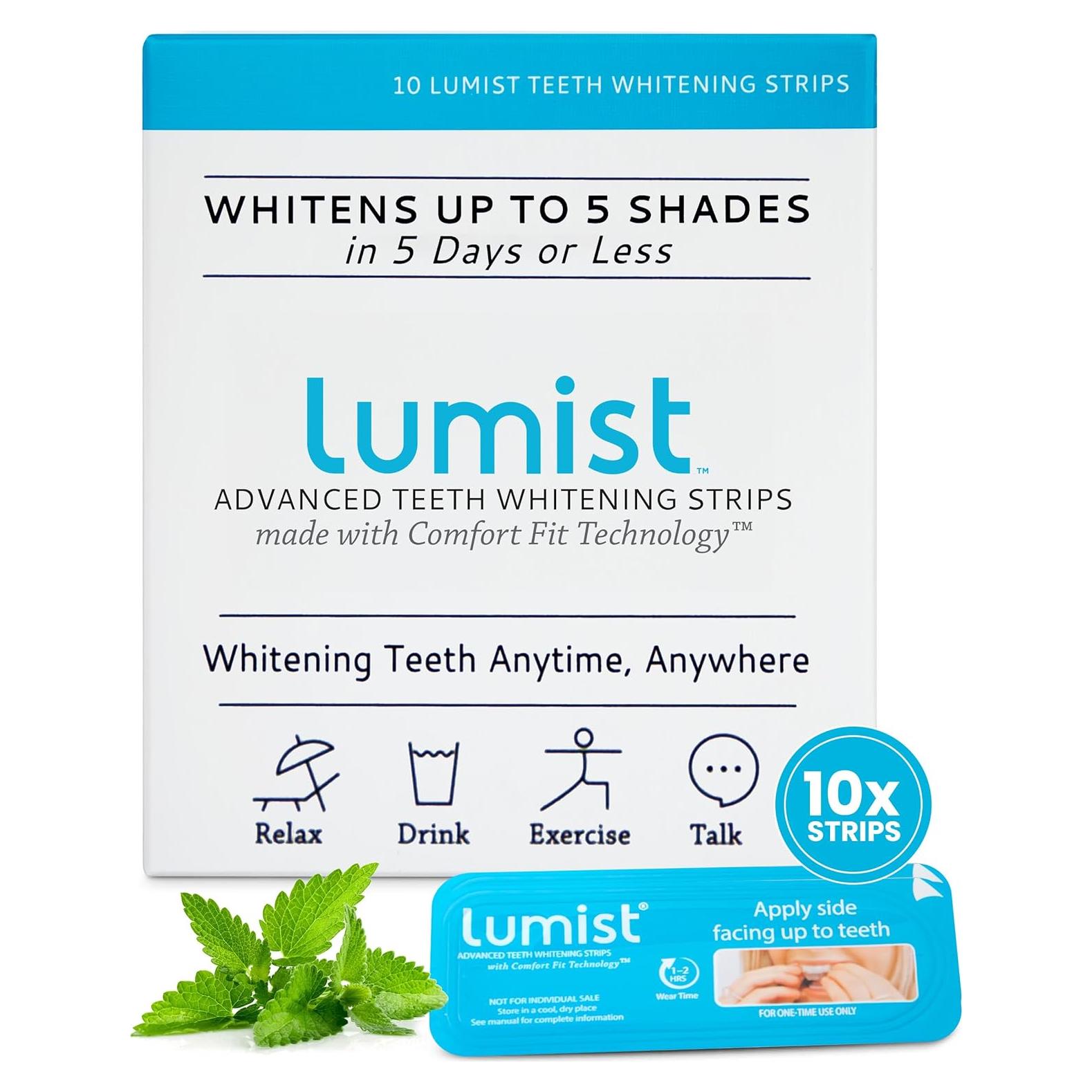 Tiras de Blanqueamiento Dental Lumist - 10 Unidades - Sabor Menta