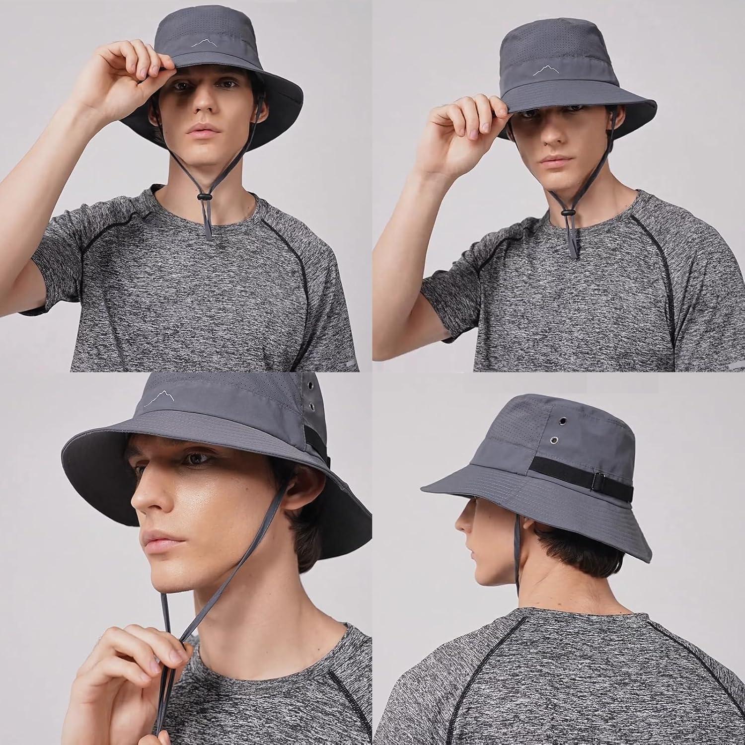 Sombrero de Cubo Verde Militar Unisex UPF 50+ Ajustable