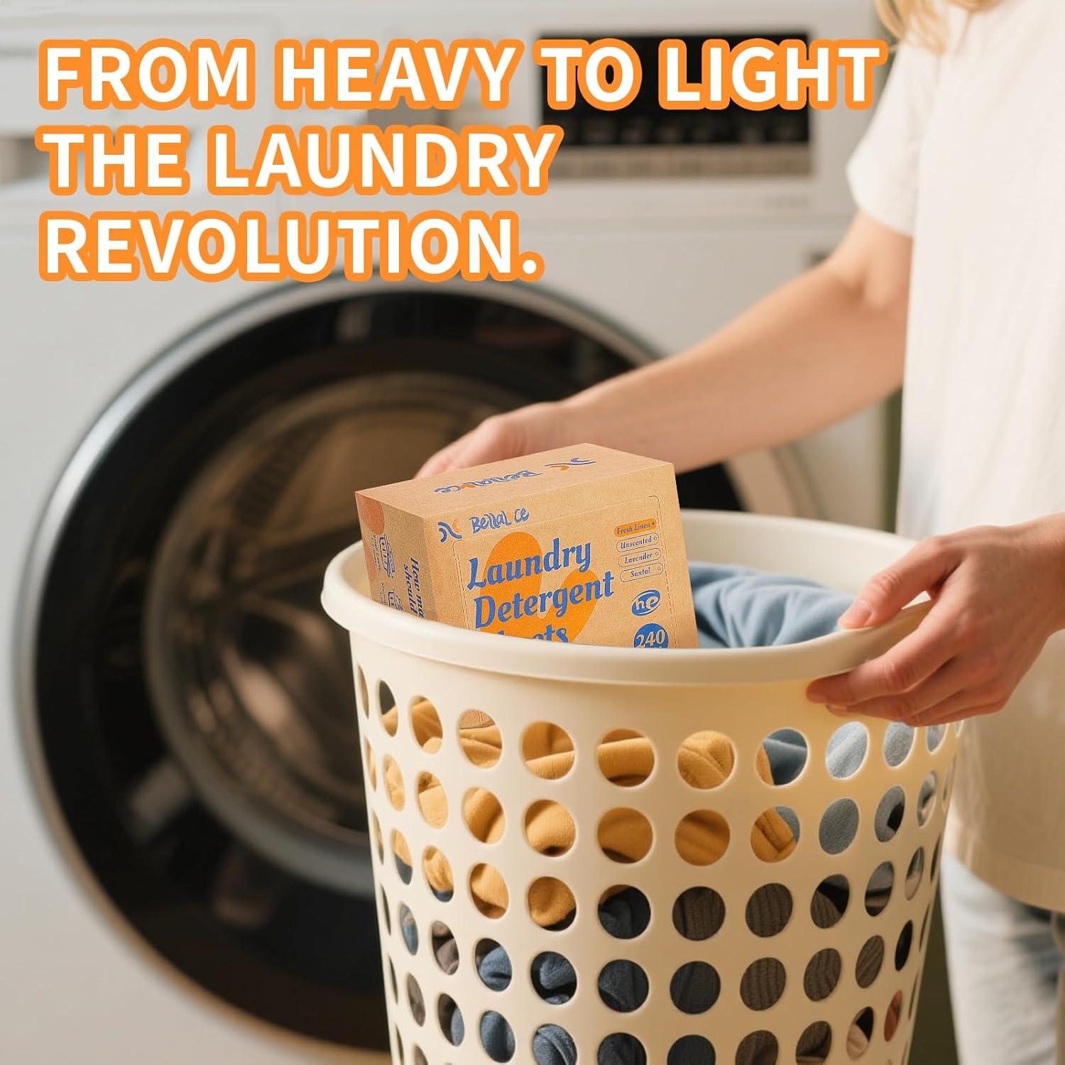 Hojas de Detergente Ecológicas Bellaluce 240 Cargas Lino Fresco