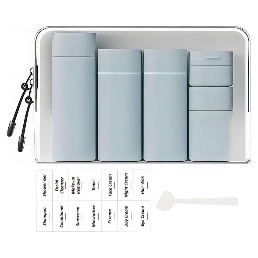 5 Pack Botellas de Viaje Reutilizables Sprigold 100ml Azul