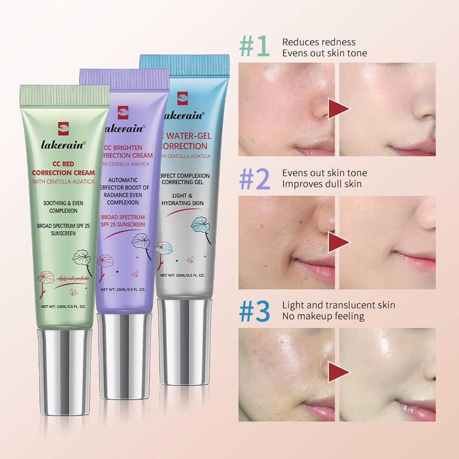 Crema CC Corrector Rojo Pdtwq con Centella, SPF Hidratante