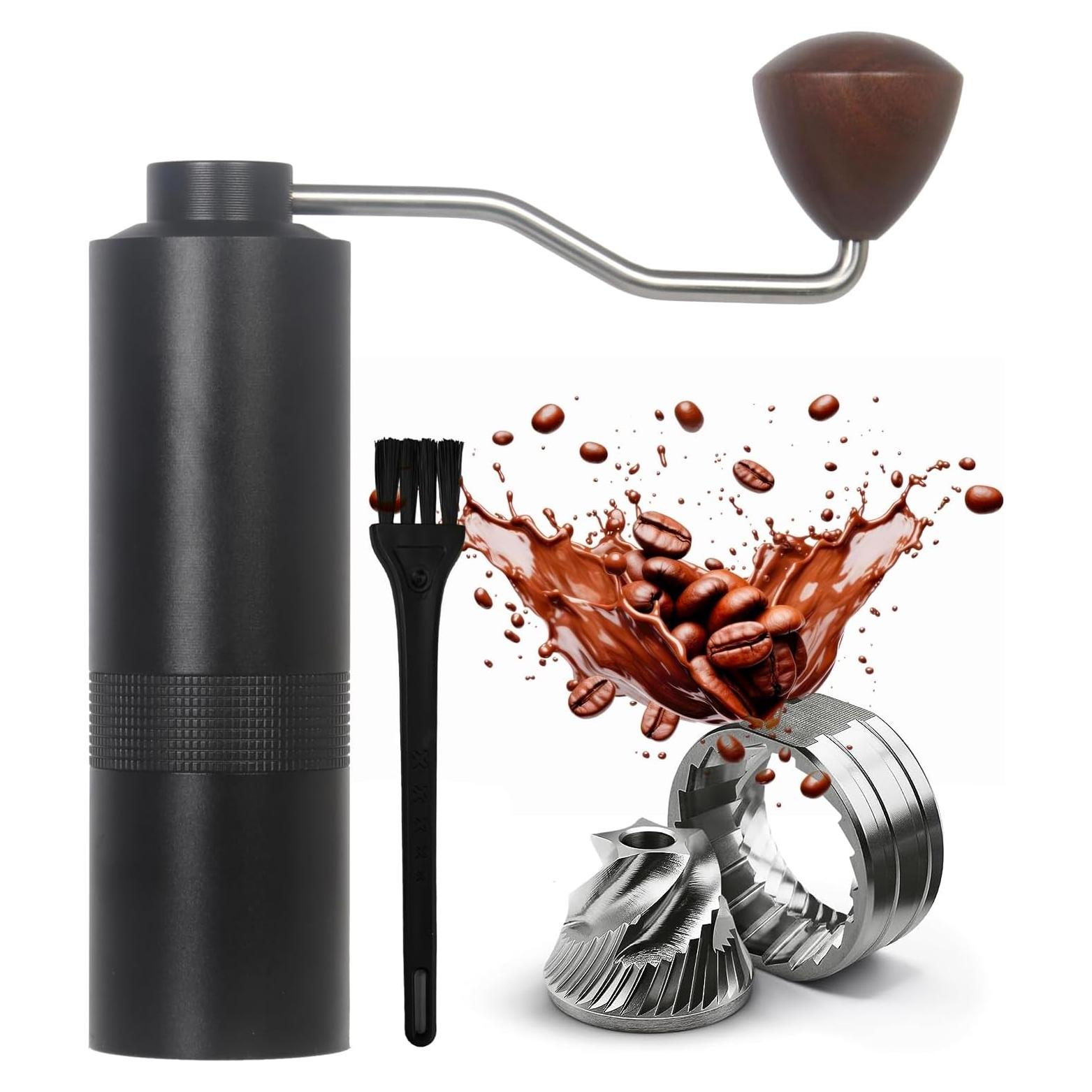 Molino de Café Manual EZLucky - Acero Inoxidable 420, Negro