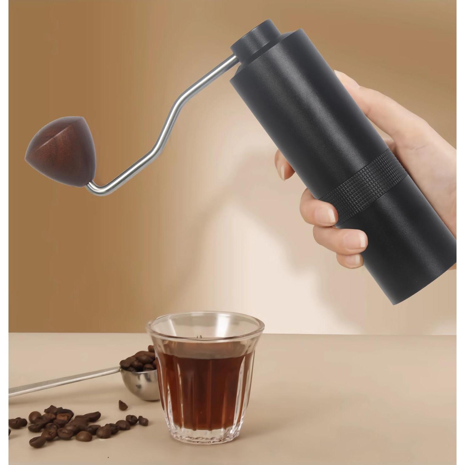 Molino de Café Manual EZLucky - Acero Inoxidable 420, Negro