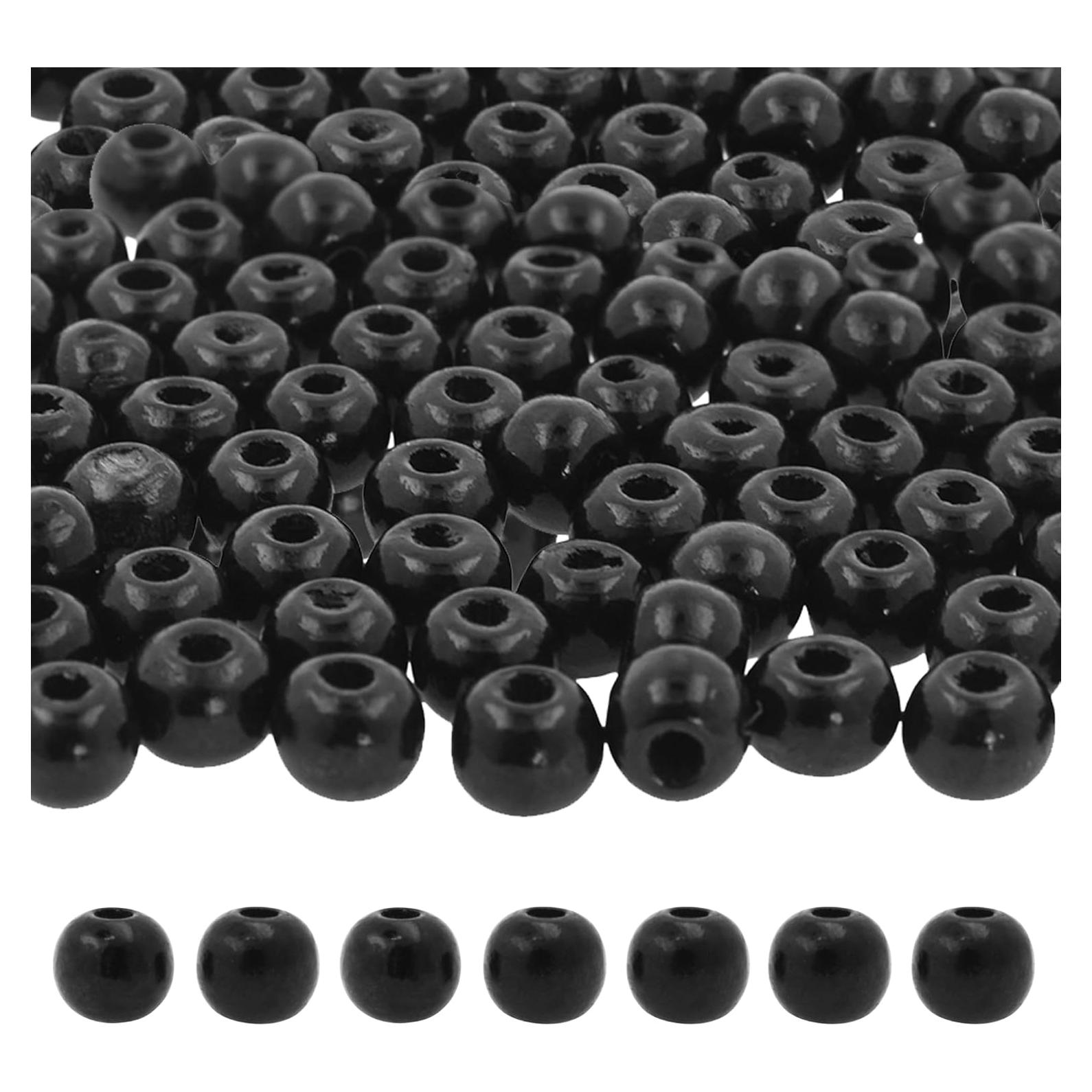 Perlas de Madera Redondas Negras 6mm Mandala Crafts 2000 Piezas