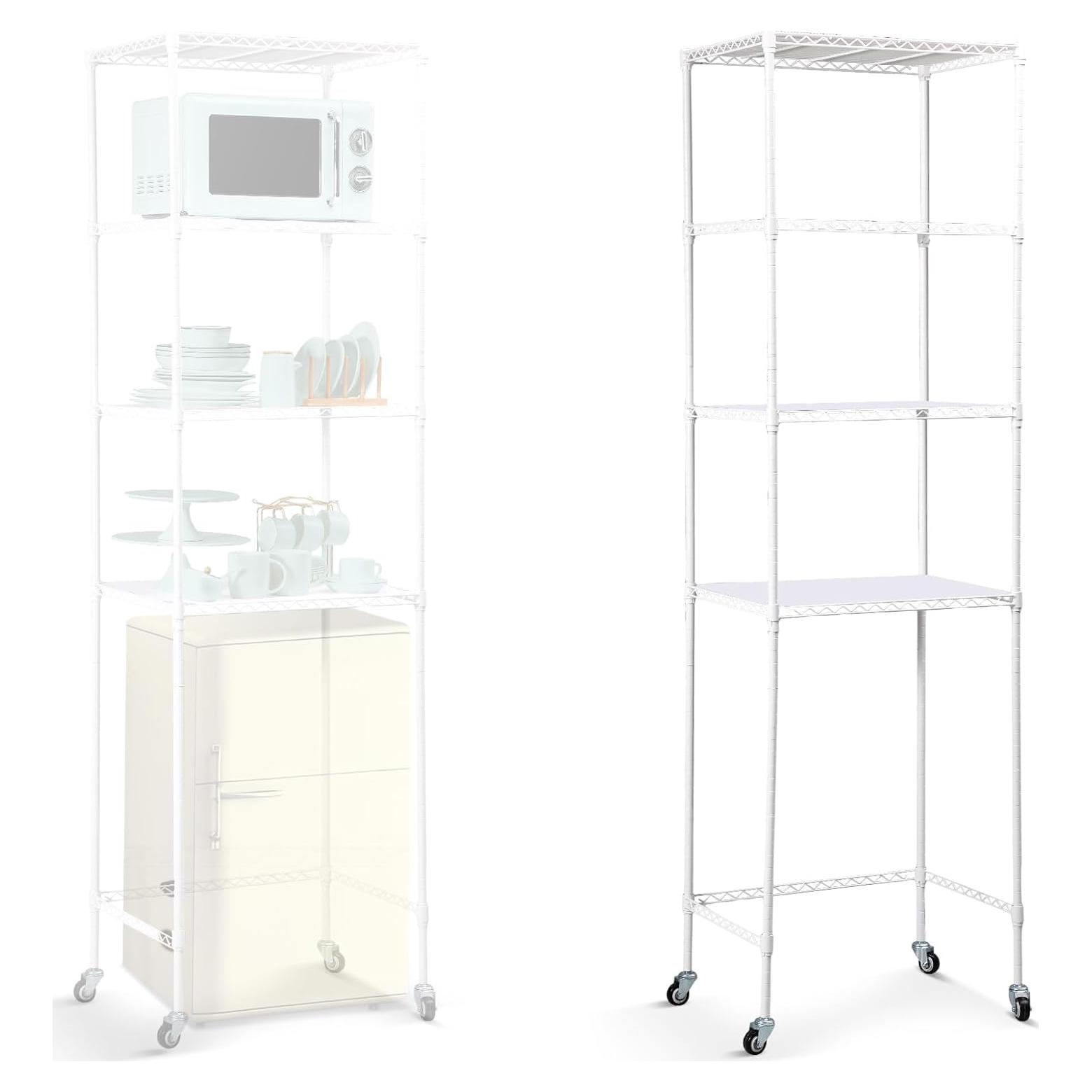 Estante para Mini Nevera Huwena SHY1389 4 Niveles Ajustable Blanco