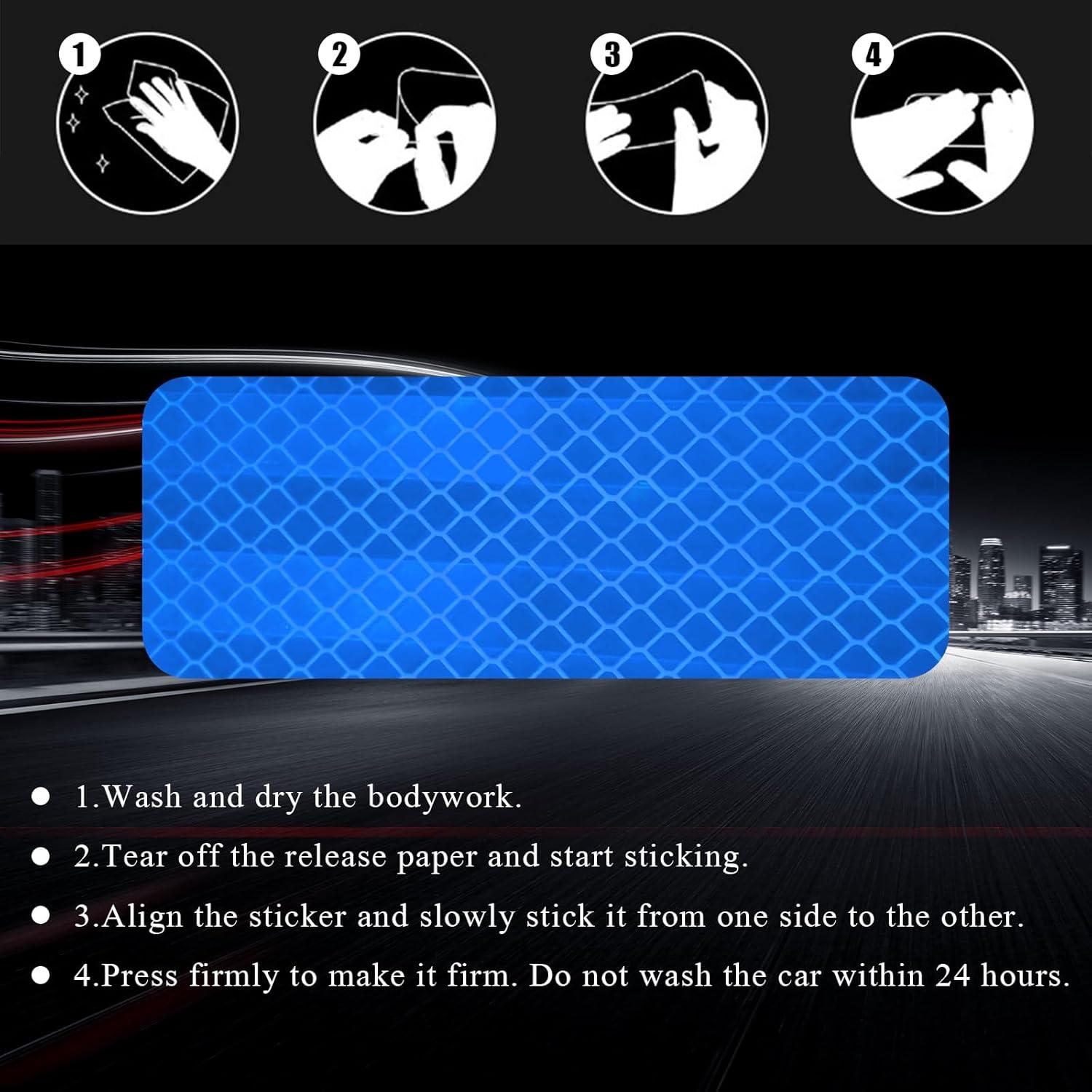 Calcomanías Reflectantes de Advertencia DXNQ 24 Piezas Azul