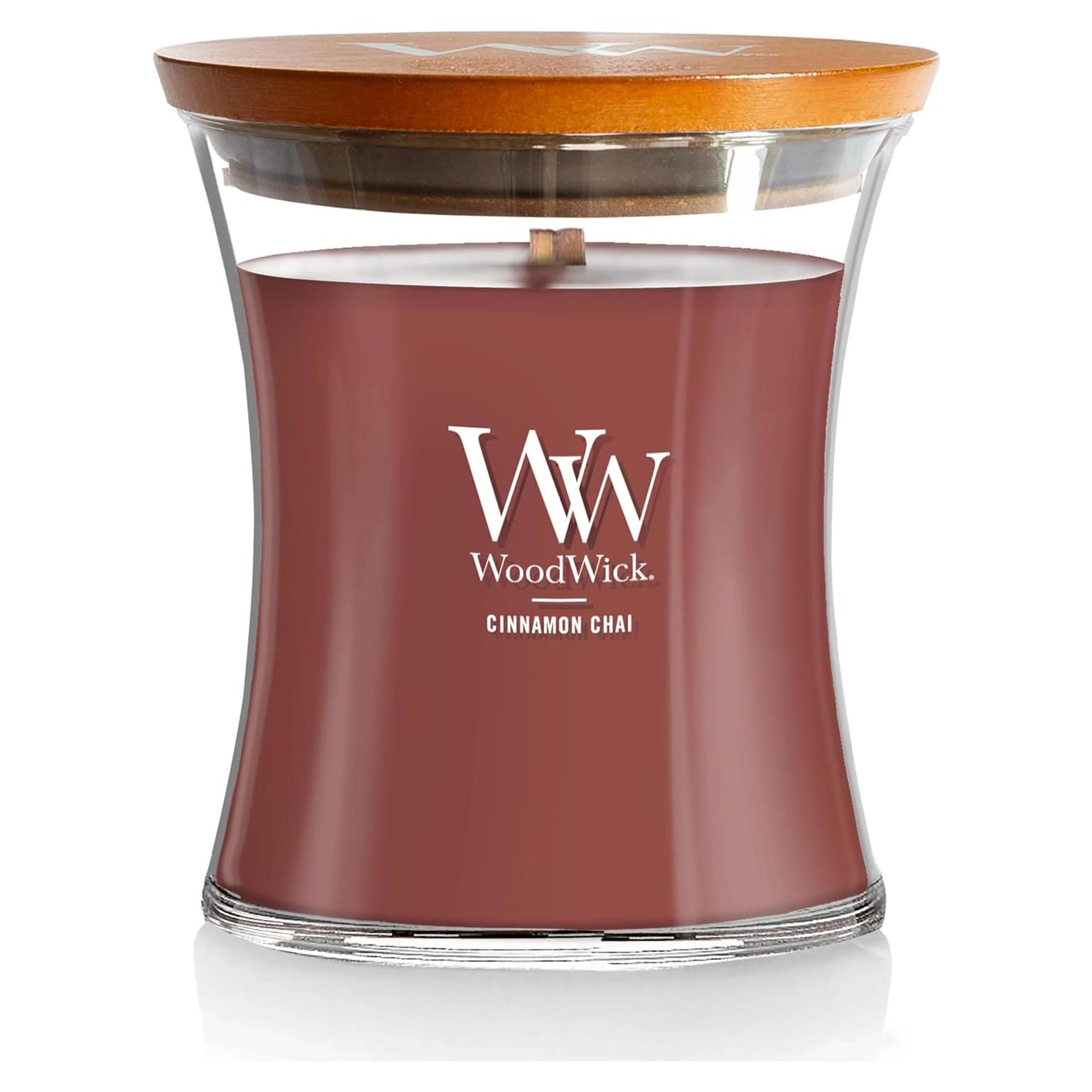 Vela de Hora de Arena Mediana WoodWick Canela Chai 283.5g