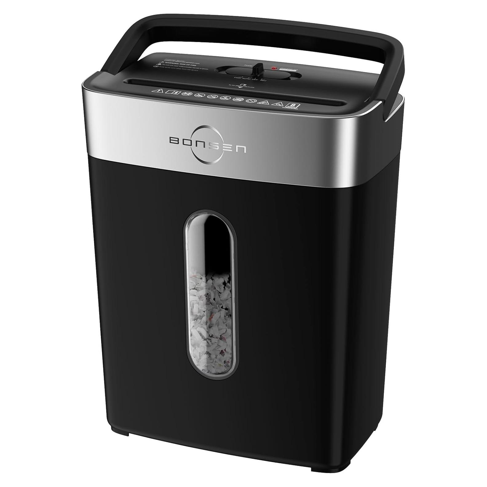 Trituradora de Papel BONSEN S3101 8 Hojas Corte Cruzado 4 Gal