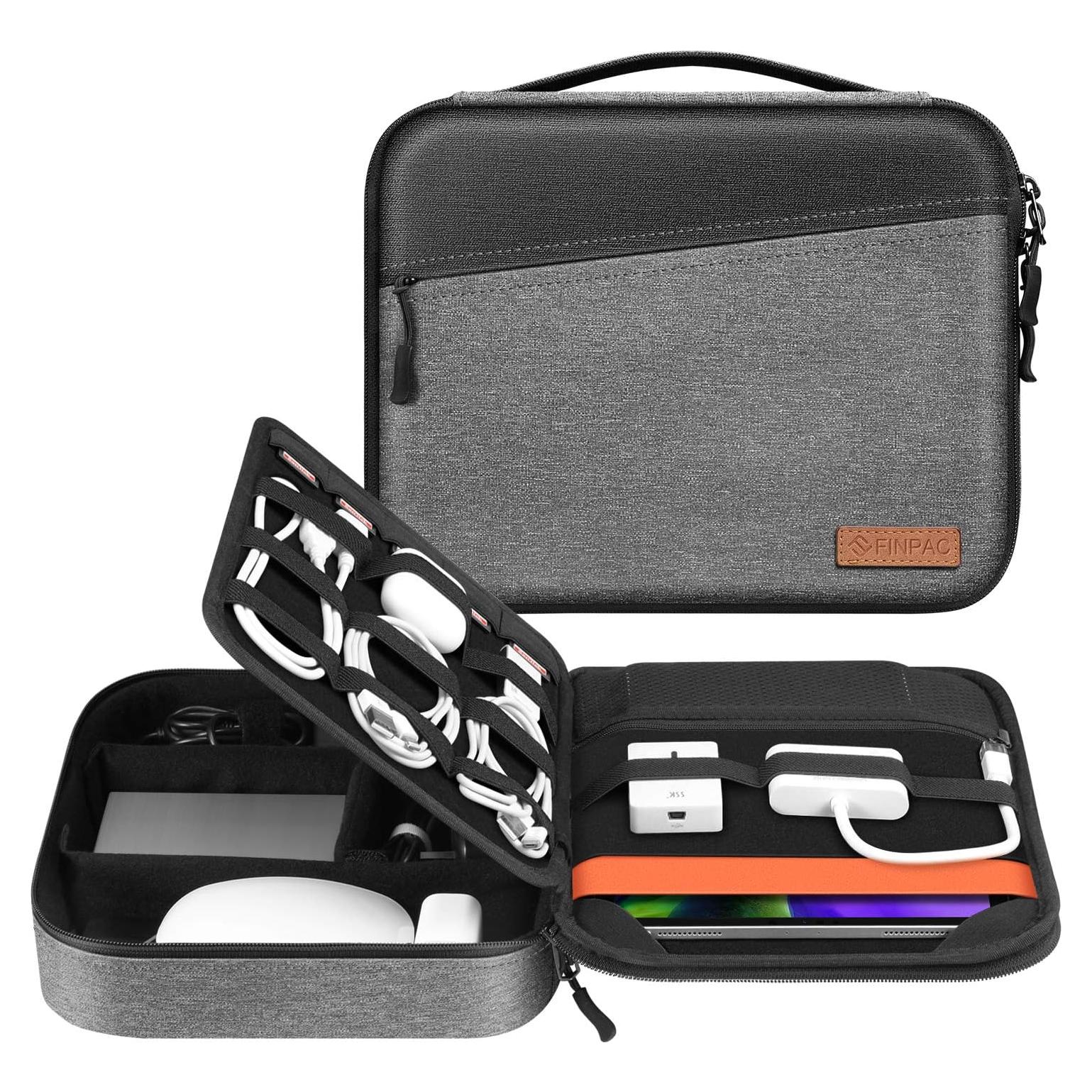 Bolsa Organizadora Electrónica FINPAC 30.5x22.9 cm Negro y Gris