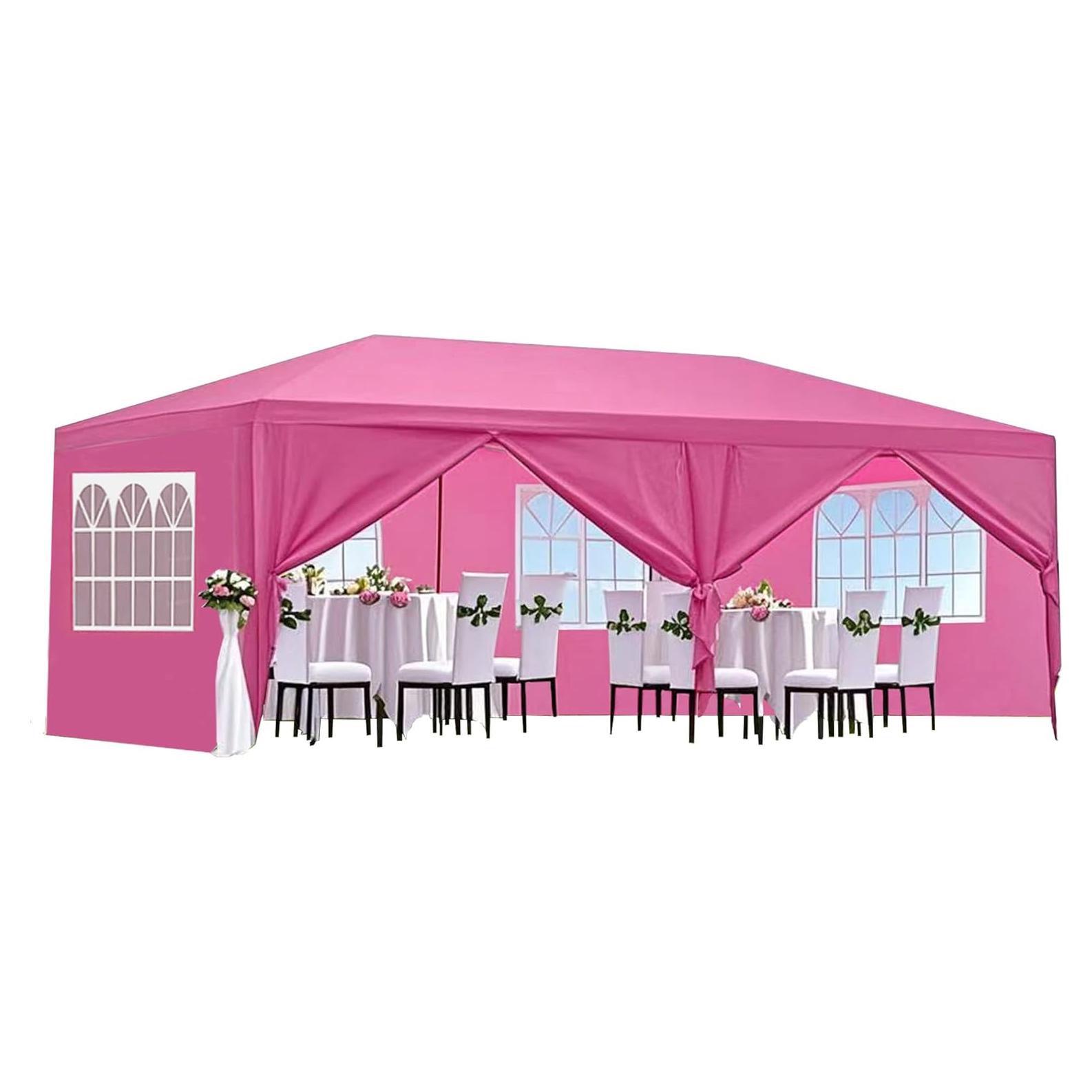 Carpa de Fiesta DSHADE 10x20' Rosa con 6 Paredes Removibles
