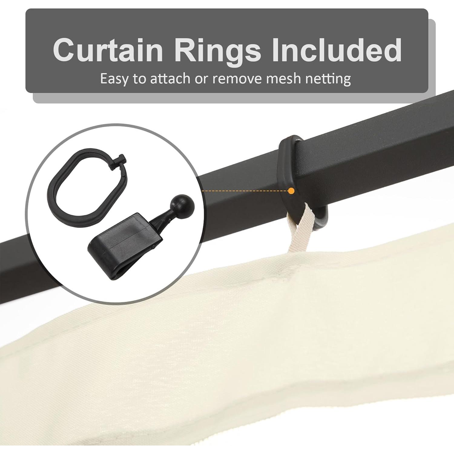 Malla Lateral de Reemplazo Outsunny 3.35m x 2.07m Beige