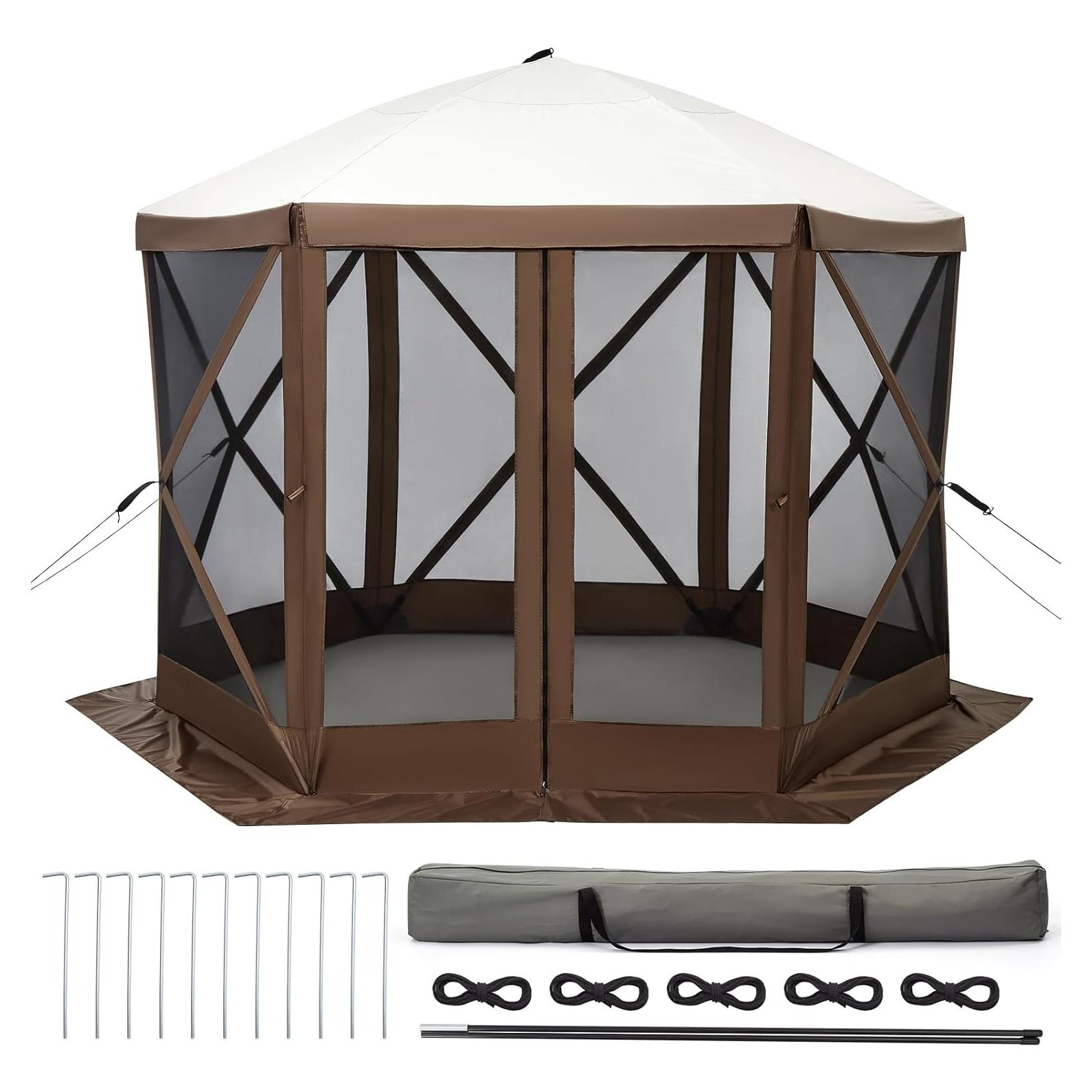 Carpa Gazebo Portátil Hipicute 3.66x3.66m con Mosquitera