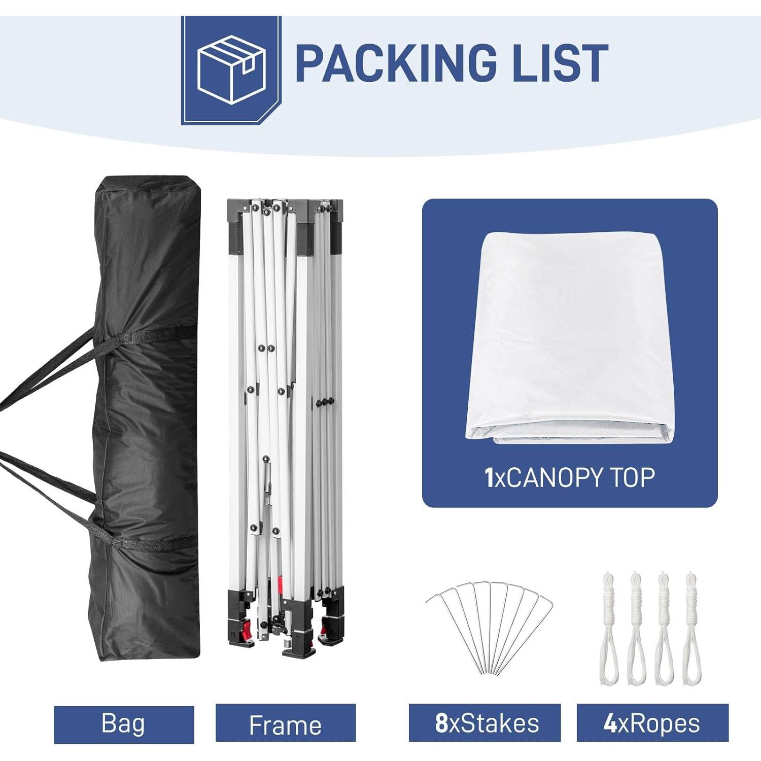 Carpa Plegable MIEELOM 3x3m Impermeable Blanca para Eventos