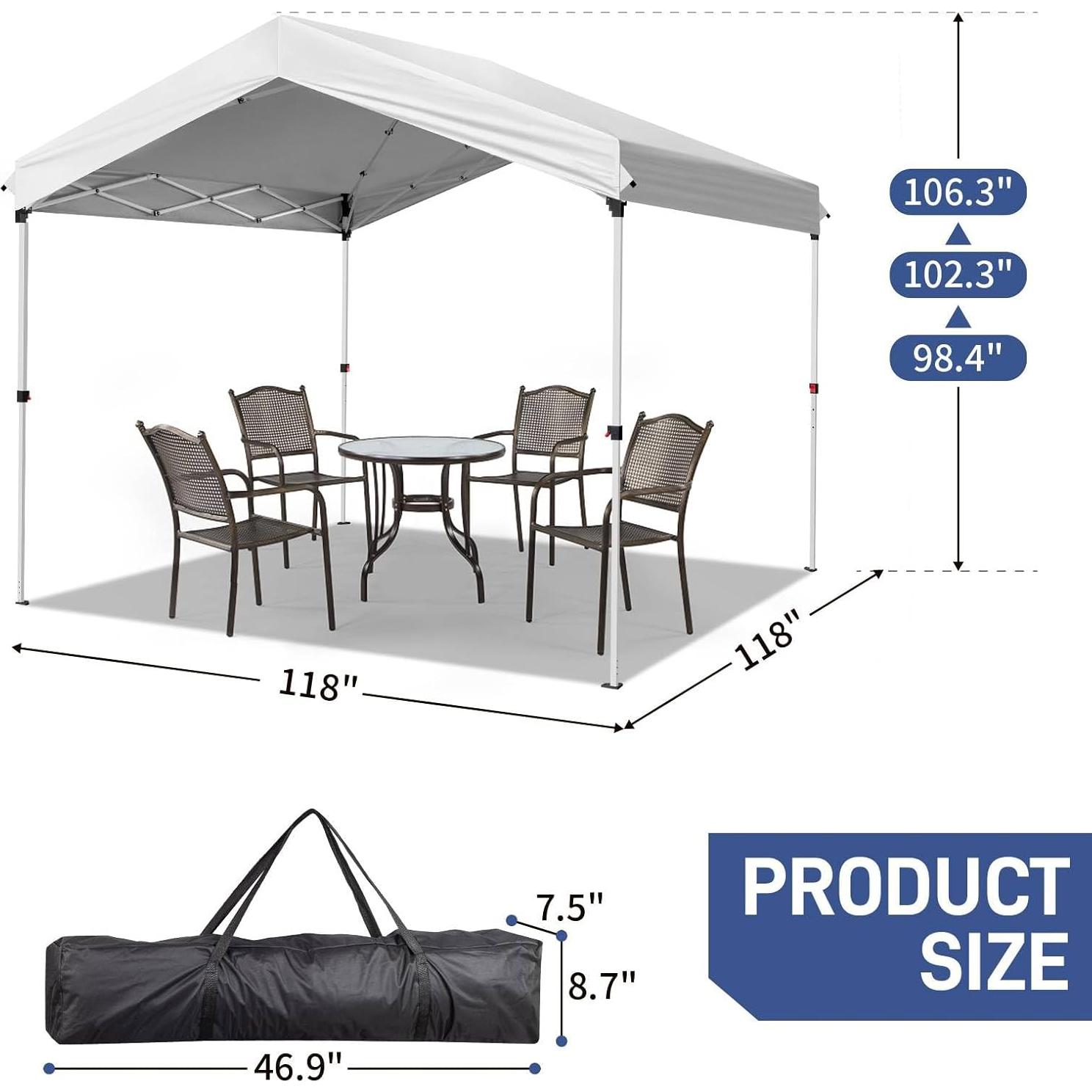 Carpa Plegable MIEELOM 3x3m Impermeable Blanca para Eventos
