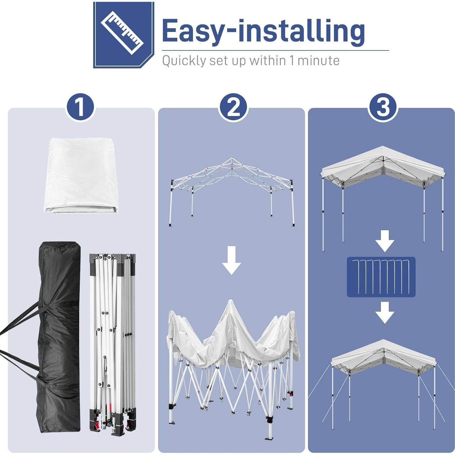 Carpa Plegable MIEELOM 3x3m Impermeable Blanca para Eventos