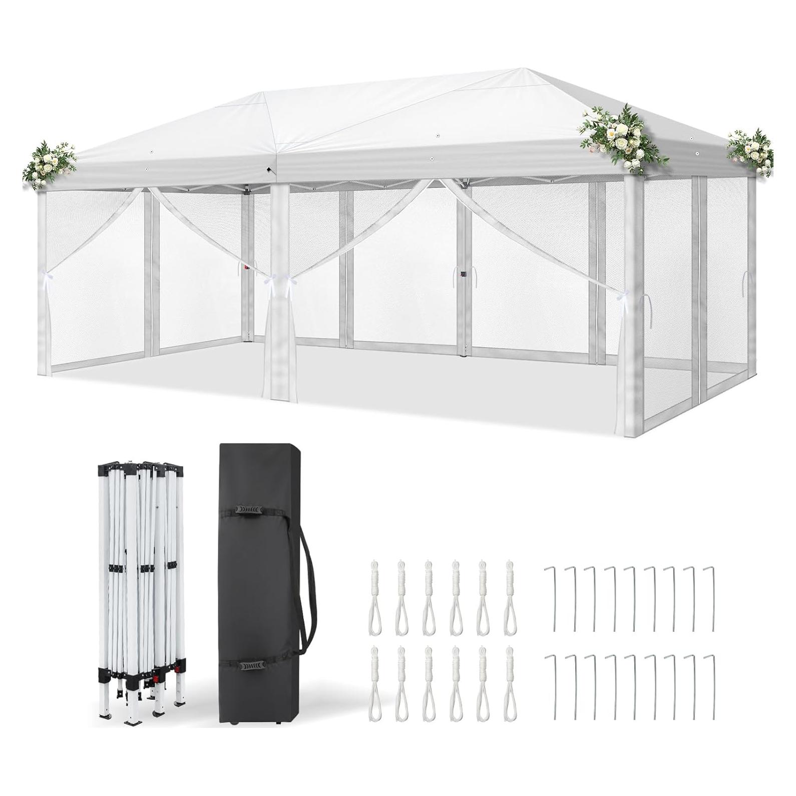 Carpa Pop Up VINGLI 10x6 m Blanca con Paredes Laterales