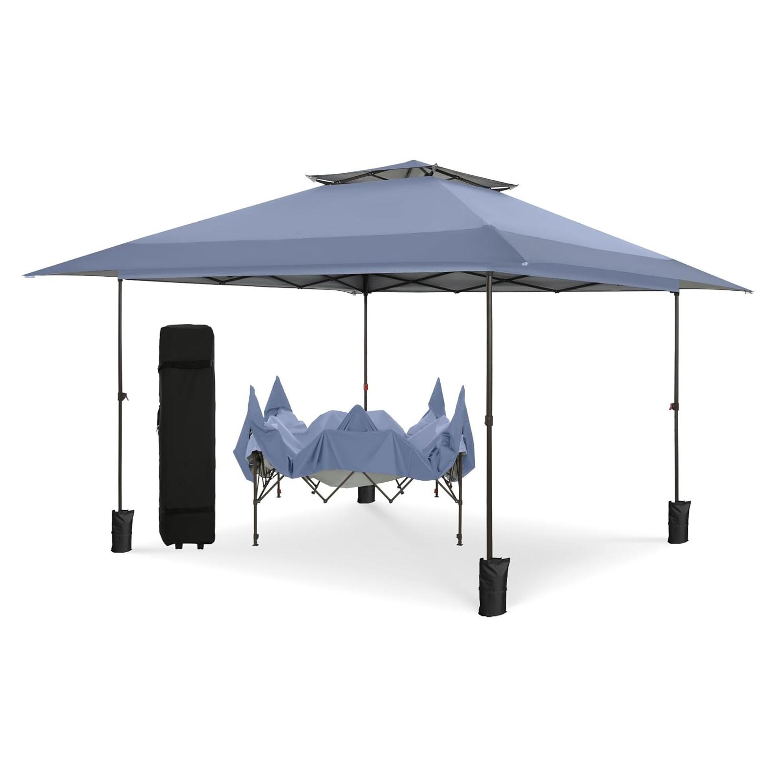 Carpa Plegable PHI VILLA 3.96x3.96m Gris Resistente al Agua