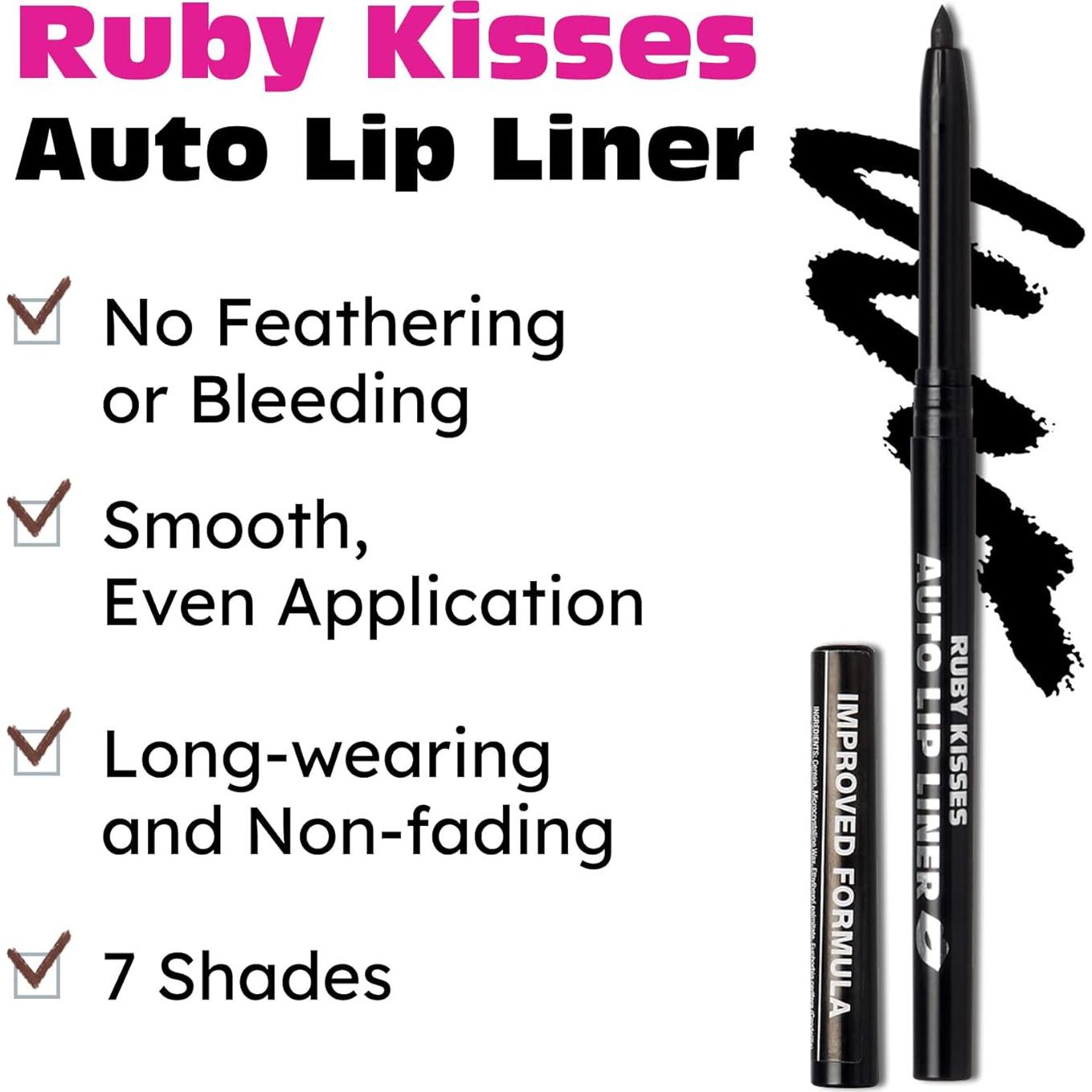 Delineador de Labios Automático Ruby Kisses Negro 5.1g