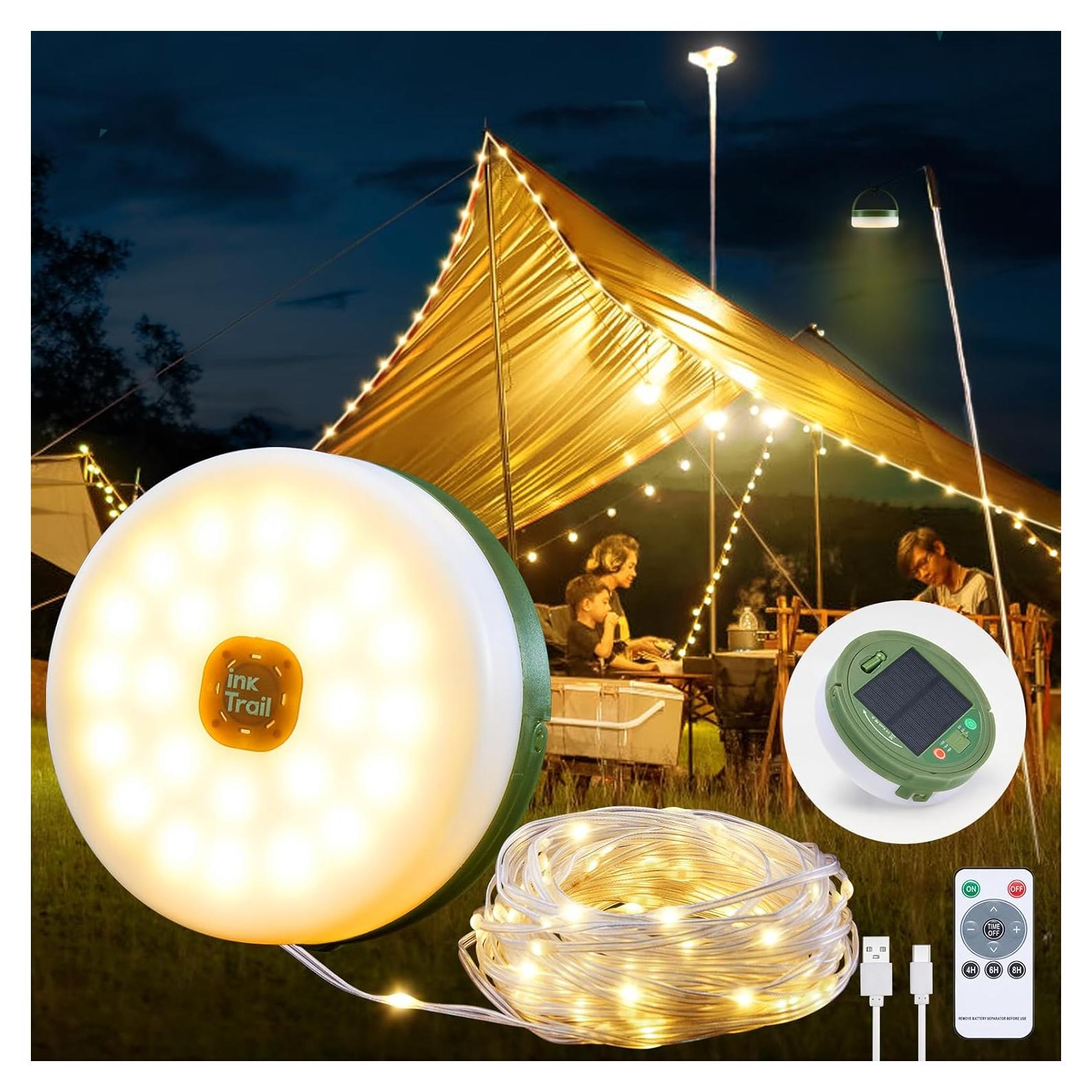 Luces de Camping Solares InkTrail 10M 8 Modos LED Portátil