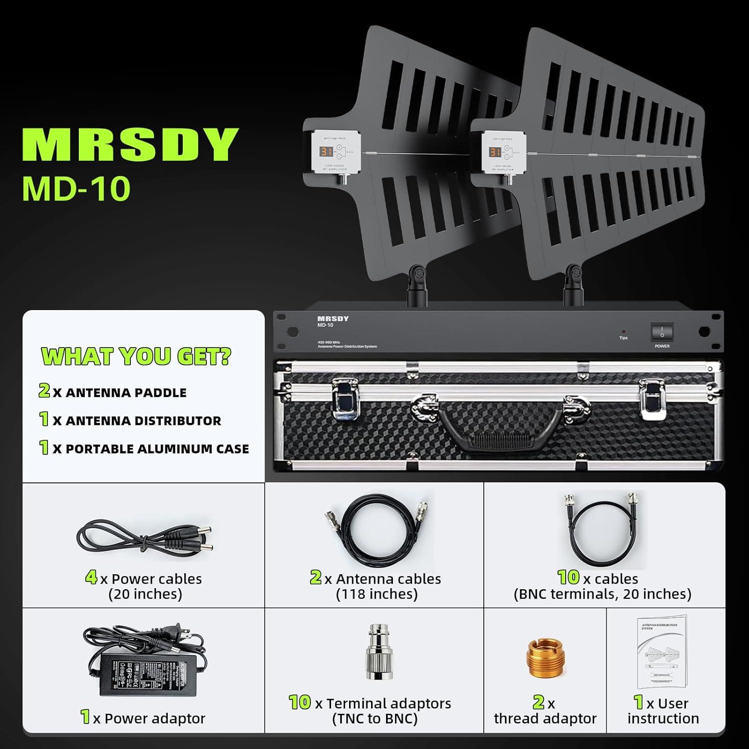 Sistema de Distribución de Antena Inalámbrica UHF MRSDY MD-10